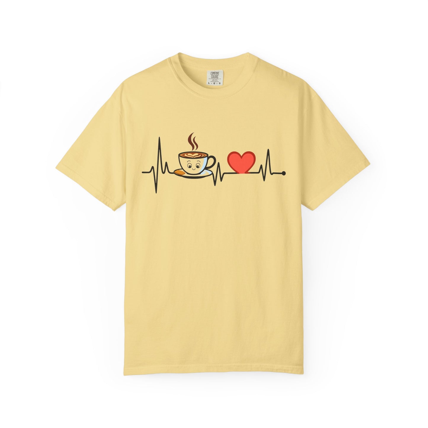 Cute Coffee Heartbeat T-Shirt, Unisex Tee for Coffee Lovers, Gift for Baristas, Casual Wear, Perfect for Birthdays and Holidays