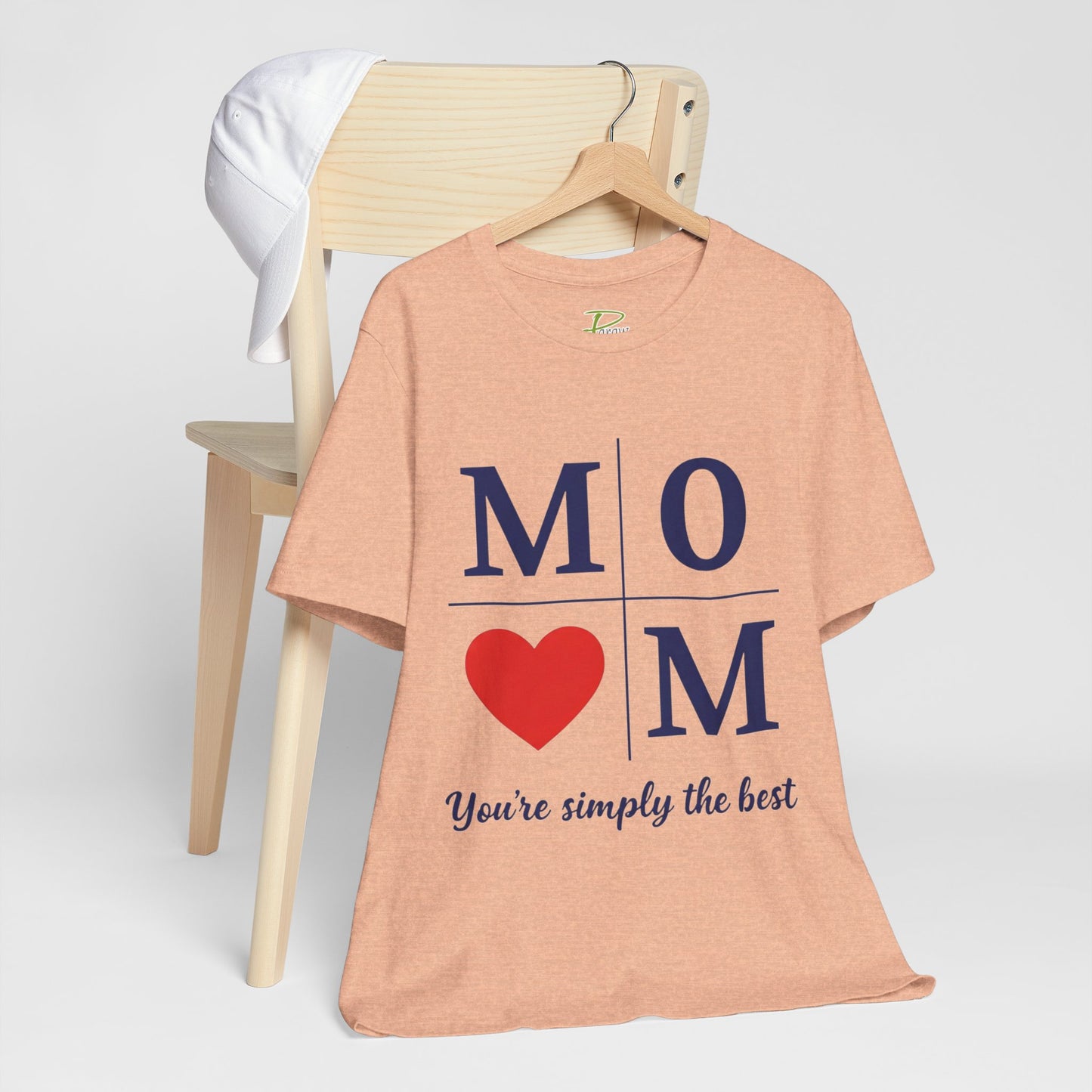 Mom Heart Jersey Tee - You're Simply the Best - Lightweight Fabric Tee -  Gift for Mom - Birthday Gift