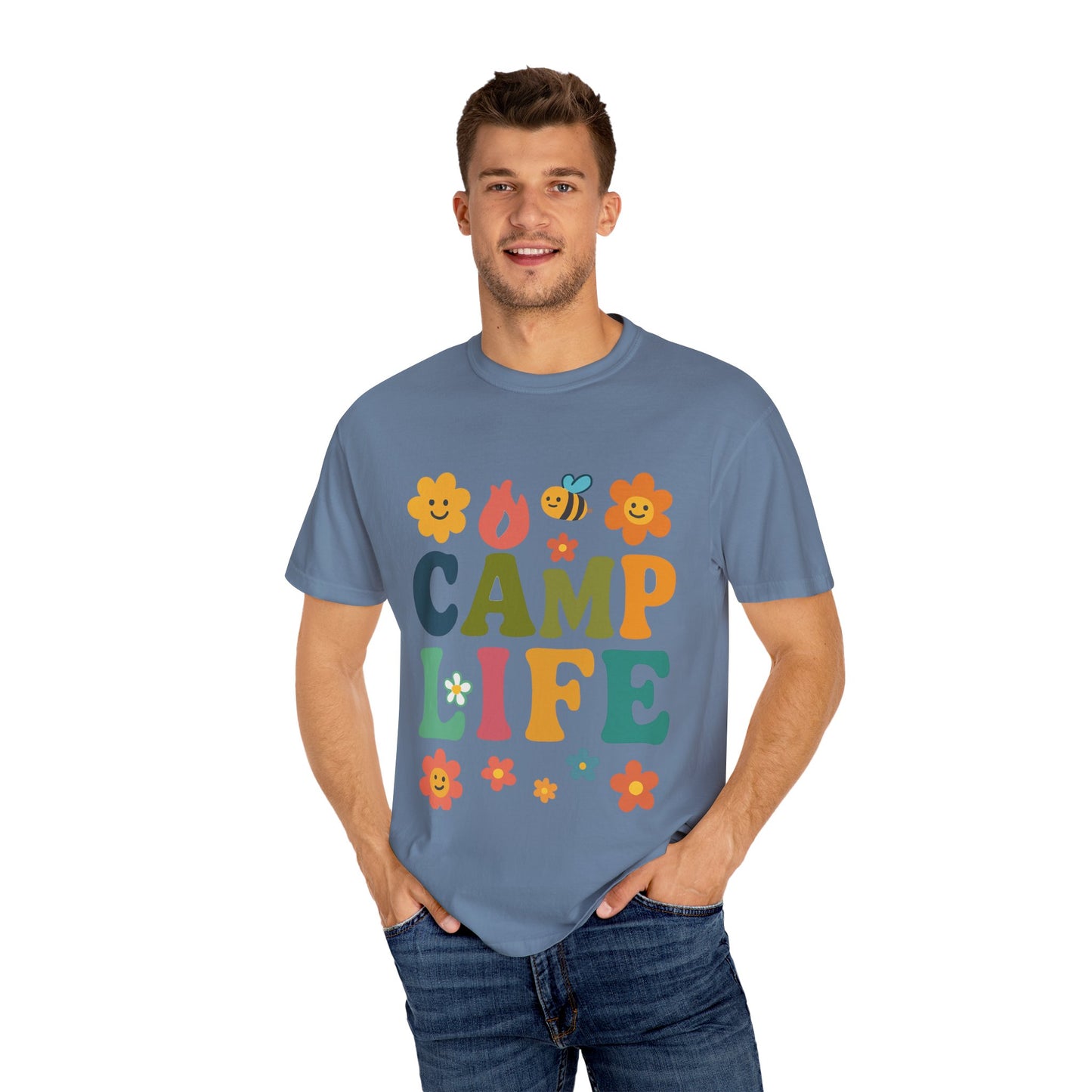 Camp Life Unisex Garment-Dyed T-Shirt - Fun and Colorful Outdoor Vibes