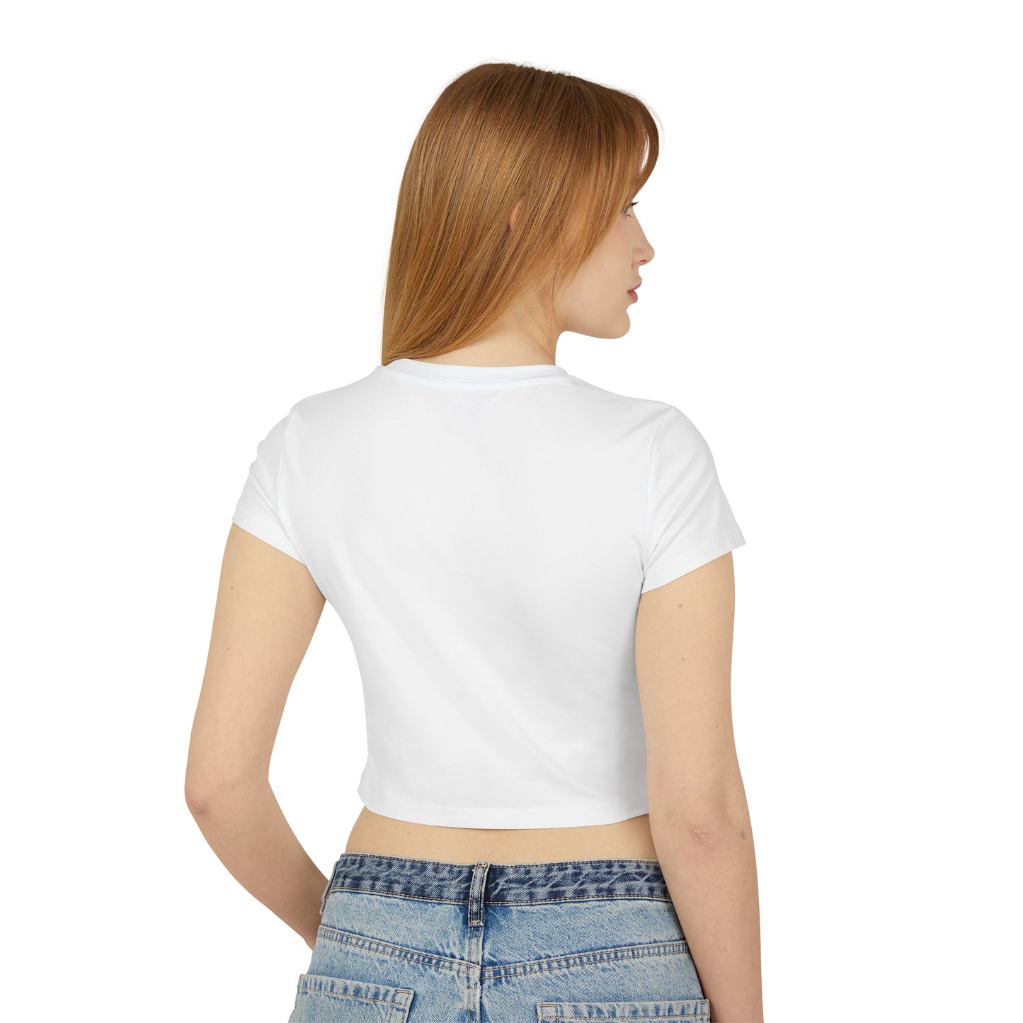 Floral Dreamscape Women Baby Tee - Artistic Short-Sleeve Top for Nature Lovers
