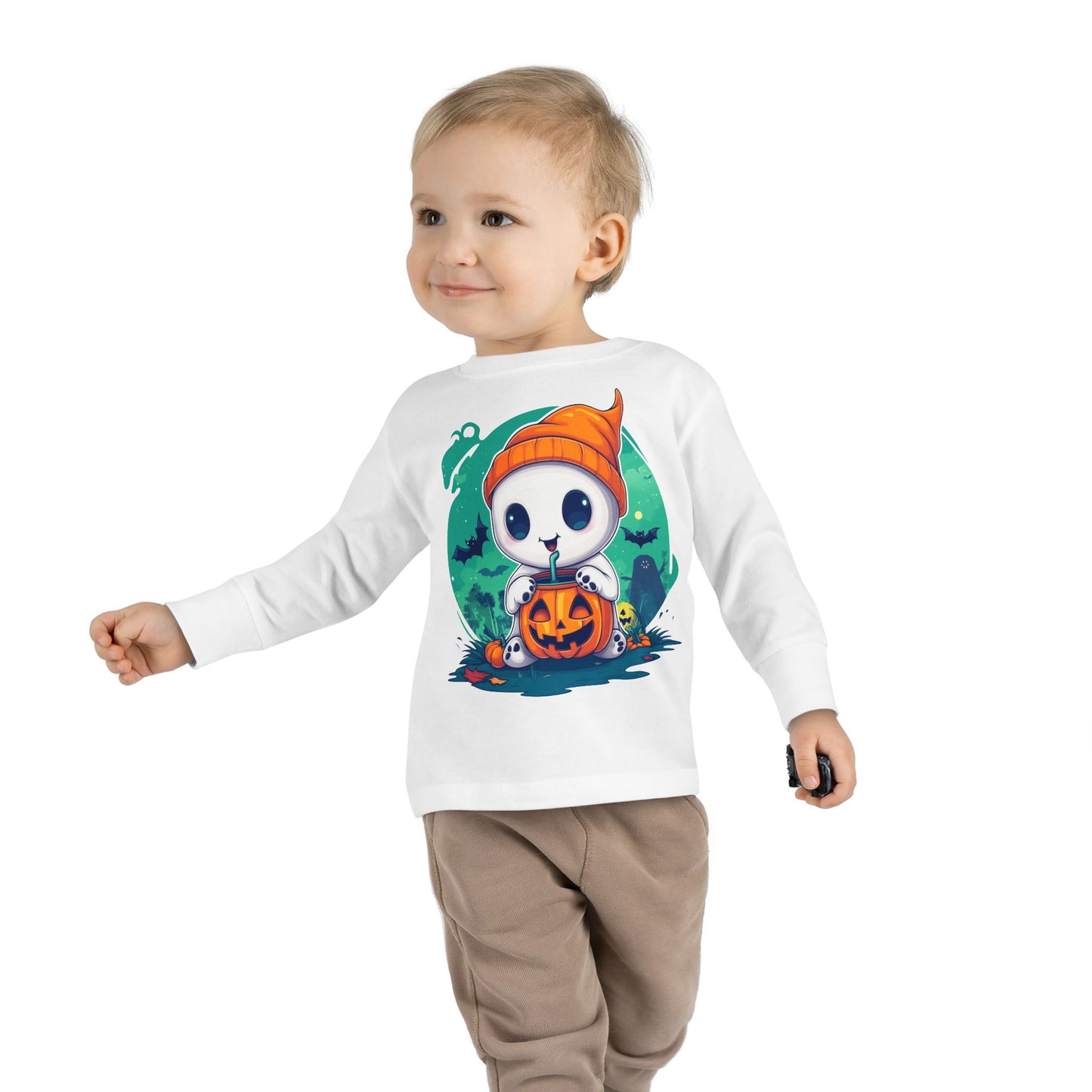 Toddler Long Sleeve Tee - Cute Halloween Design - Soft & Cozy Toddler Shirt