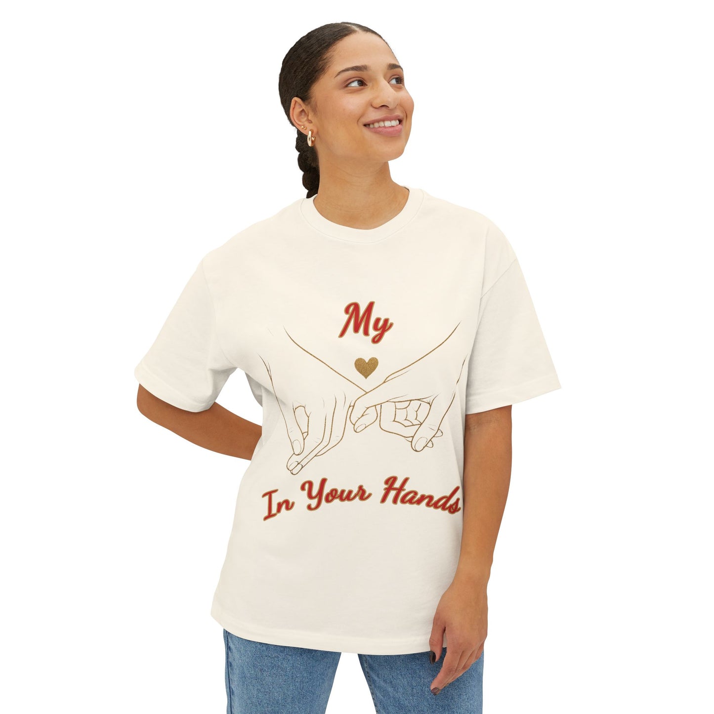 Unisex Oversized Boxy Tee - 'Love Connection' Graphic T-Shirt