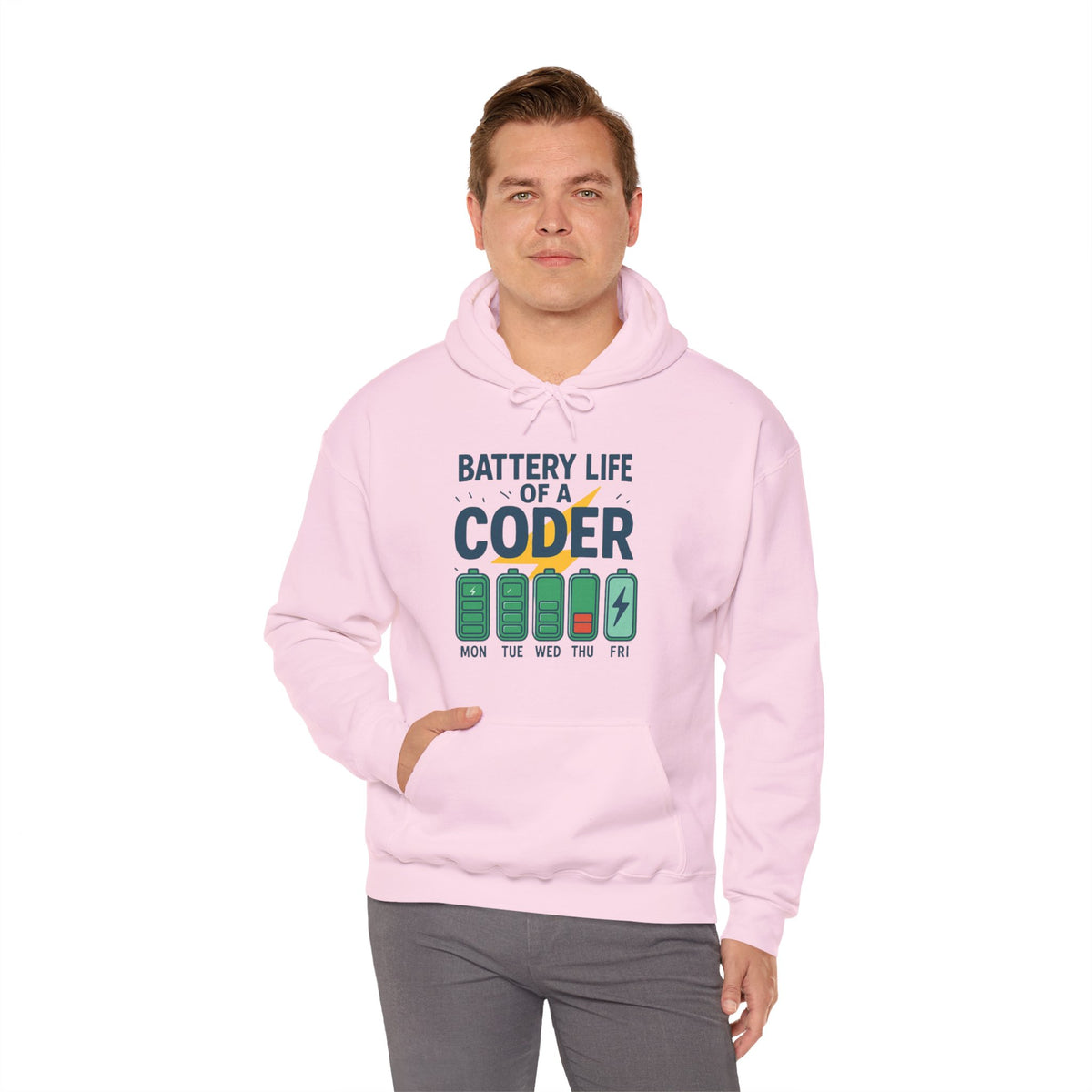 Battery Life of a Coder Hoodie, Programmer Gift, Coding Apparel, Techie Fashion