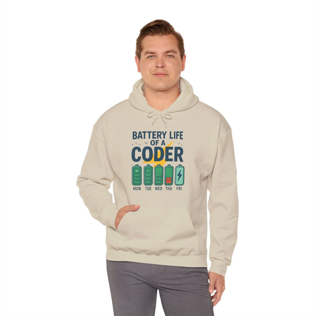 Battery Life of a Coder Hoodie, Programmer Gift, Coding Apparel, Techie Fashion