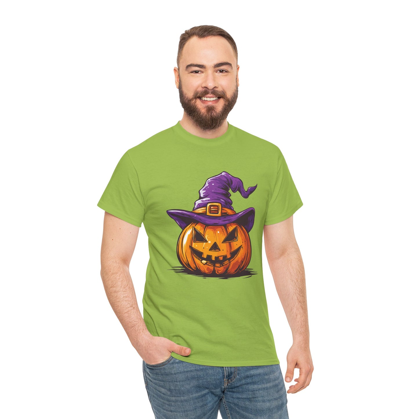 Pumpkin T-shirt - Halloween Tee - Unisex Heavy Cotton Tee - Spooky t-shirt
