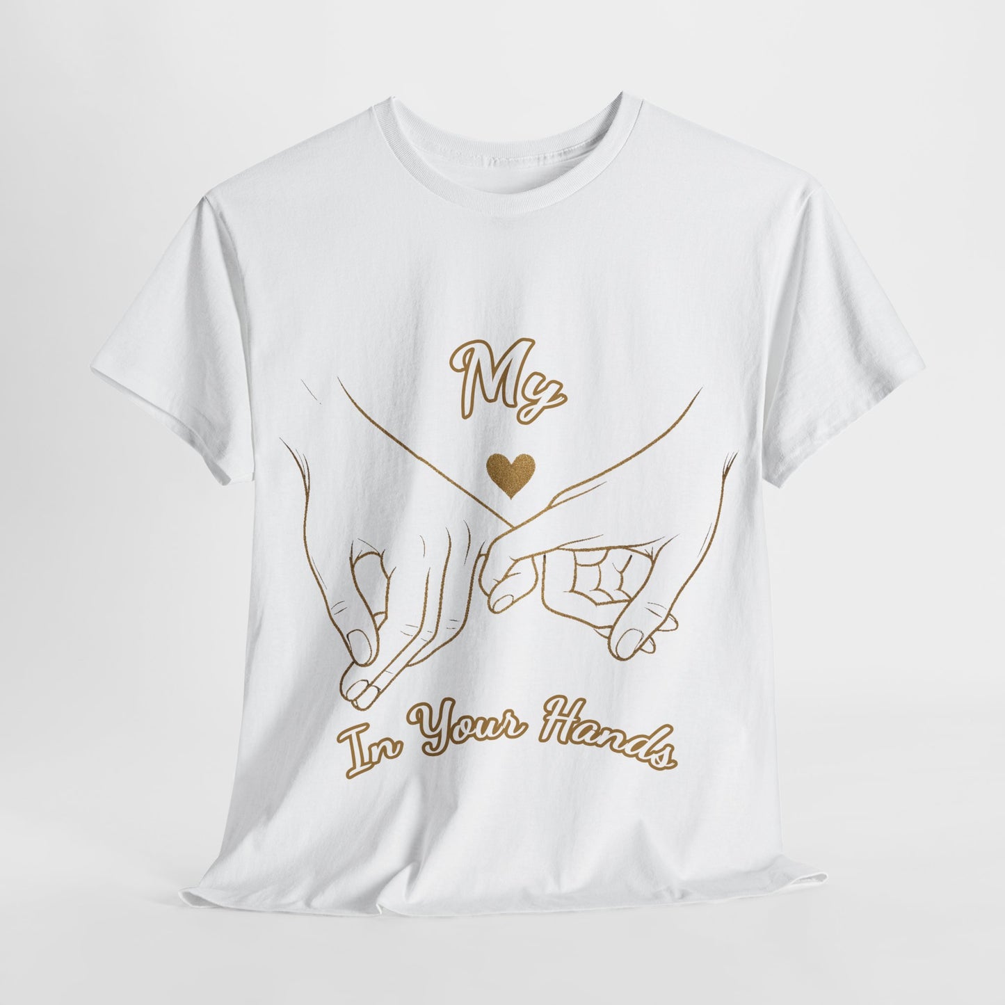 Cute Couples Unisex Heavy Cotton Tee - 'My Heart in Your Hands' design T-shirt