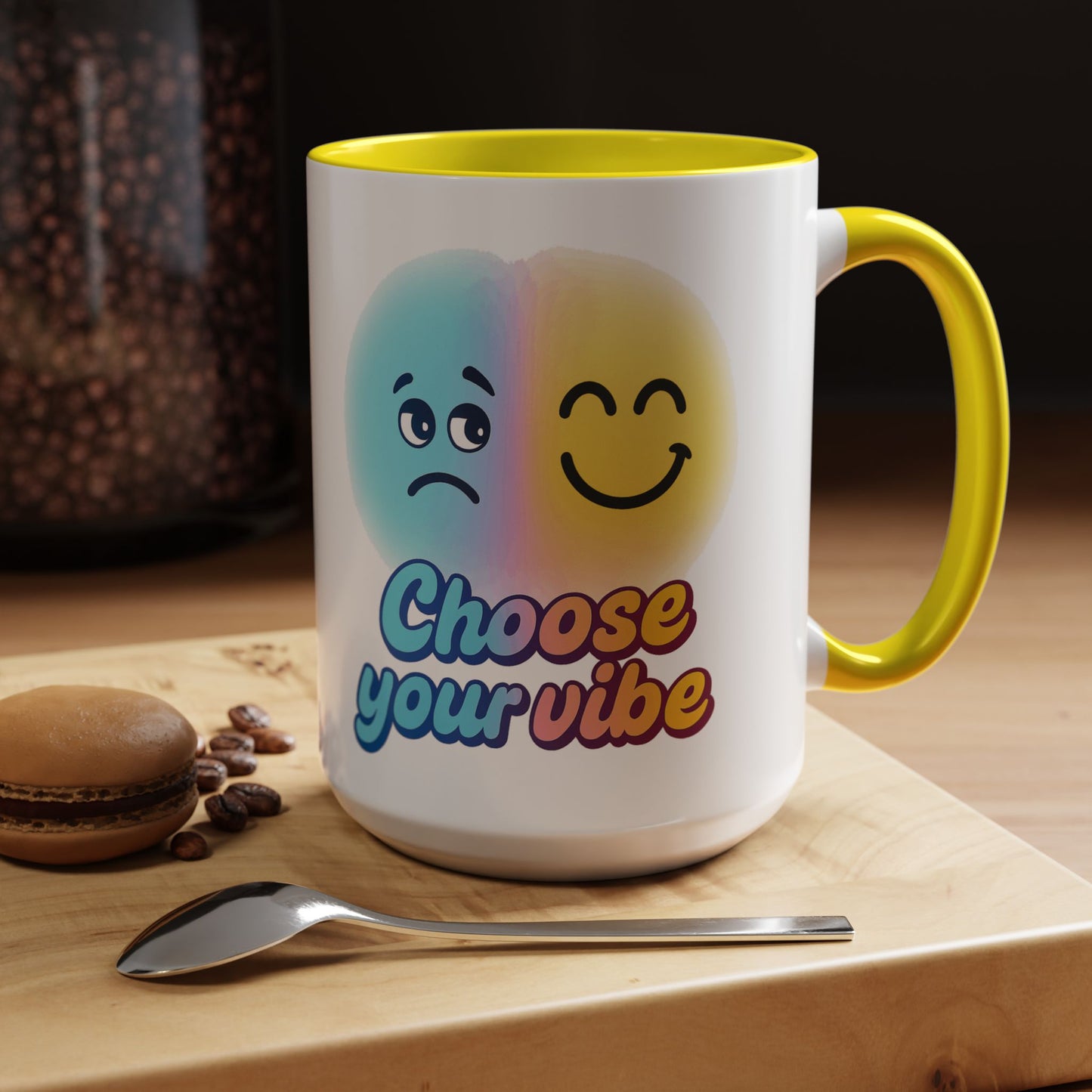Choose Your Vibe Coffee Mug - Fun Accent Mug for Positive Energy, Happy Mood Gifts, Coffee Lovers, Unique Cup for Home or Office