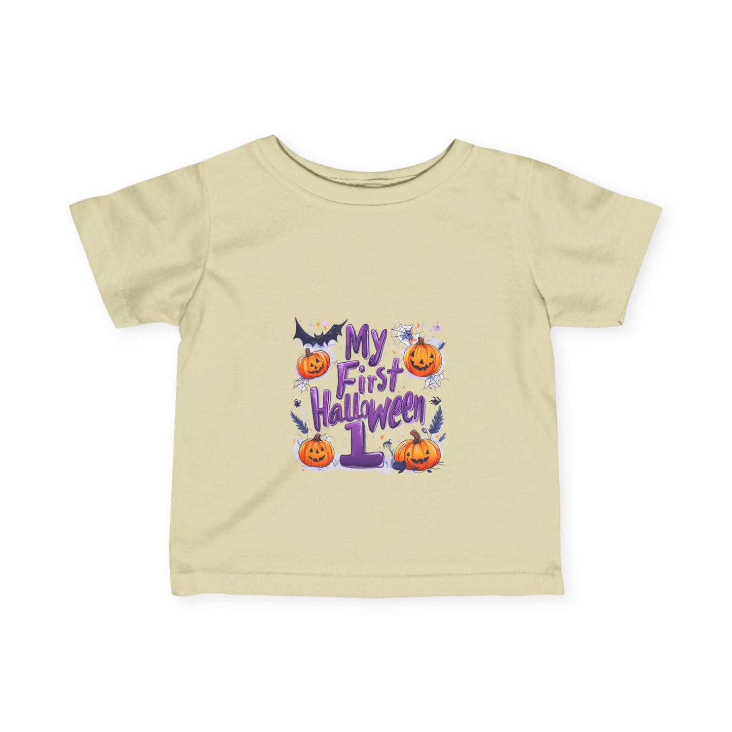 Infant Fine Jersey Tee - Spooky First Halloween - "My First Halloween" Cute Cartoon Design
