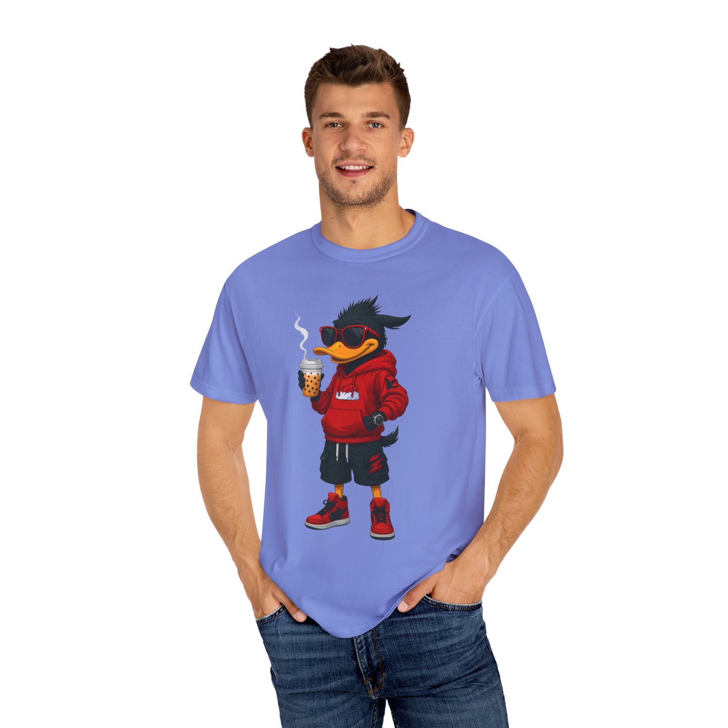 Cool Cartoon Duck Men's T-Shirt, Casual Graphic Tee, Fun Summer Shirt, Gift, Streetwear Style, Perfect for Parties