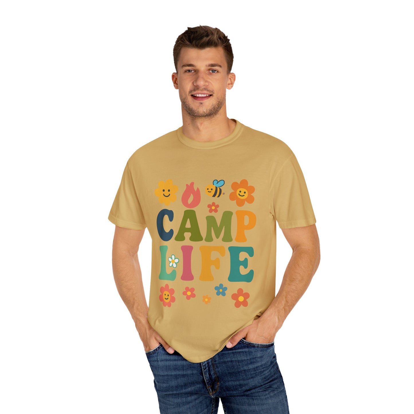 Camp Life Unisex Garment-Dyed T-Shirt - Fun and Colorful Outdoor Vibes