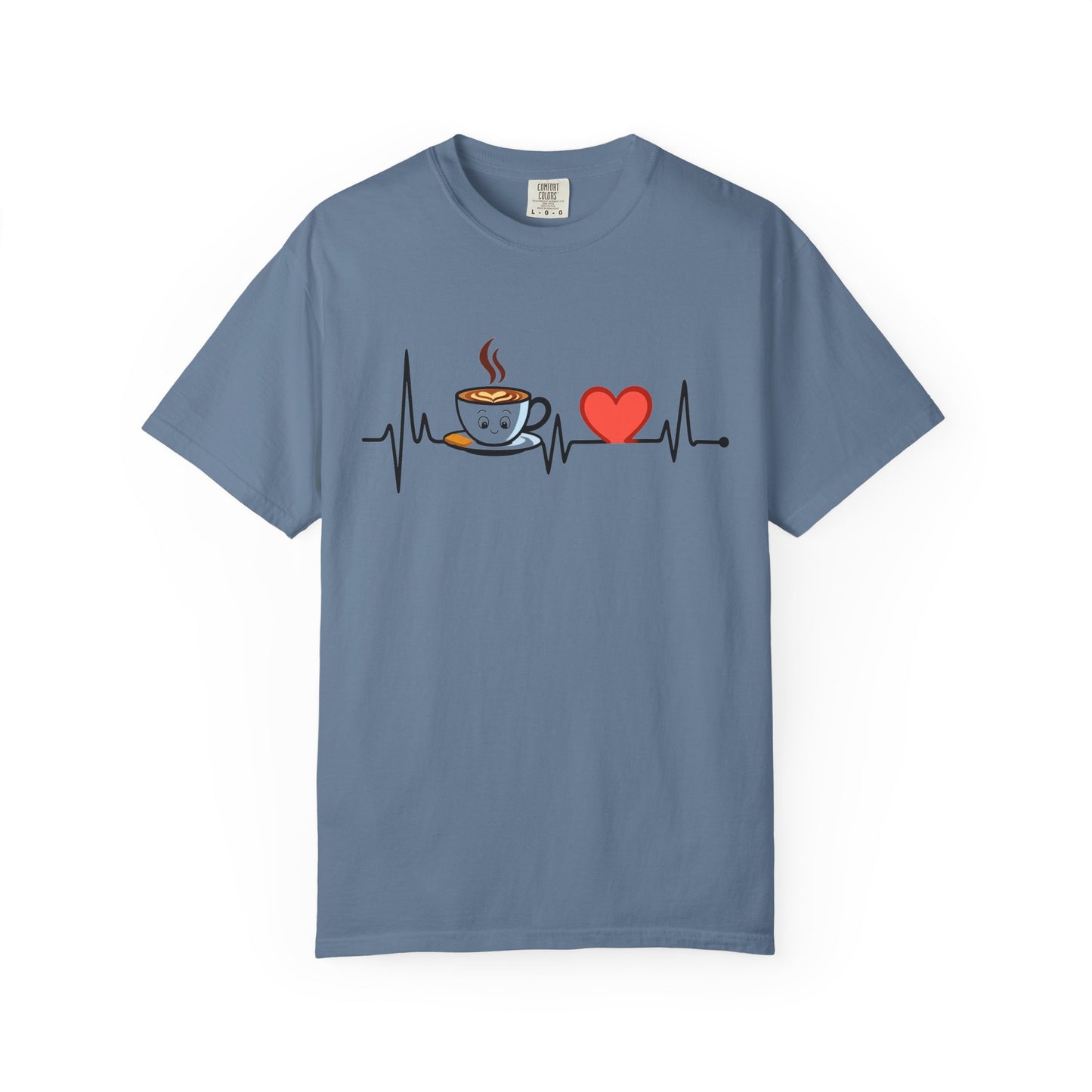 Cute Coffee Heartbeat T-Shirt, Unisex Tee for Coffee Lovers, Gift for Baristas, Casual Wear, Perfect for Birthdays and Holidays