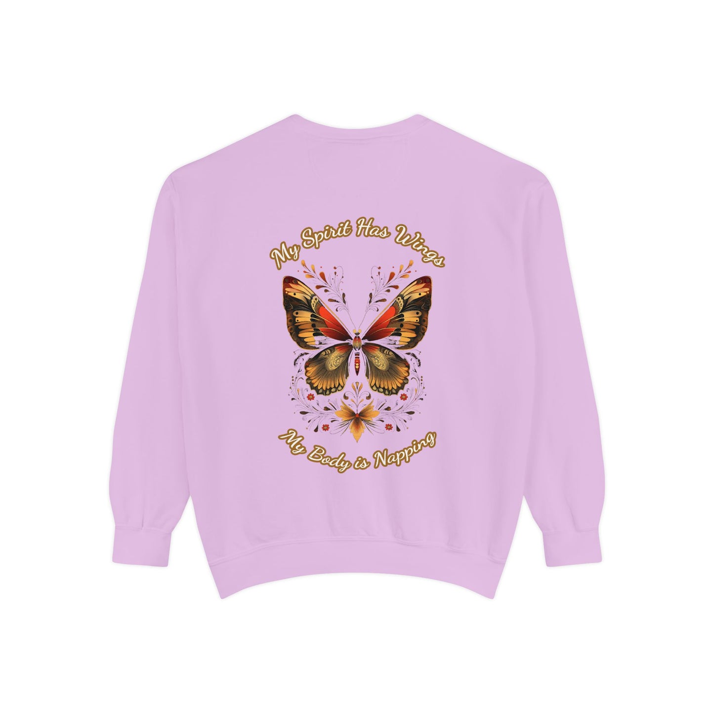 Butterfly Design Unisex Garment-Dyed Sweatshirt - Butterfly Sweatshirt