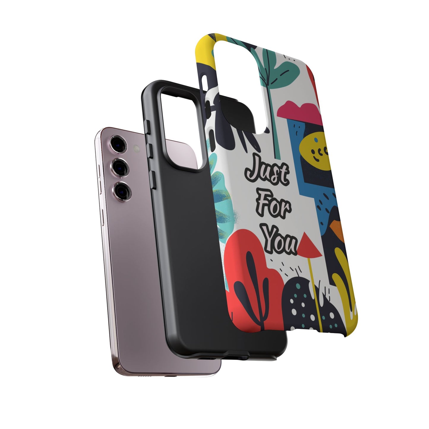 Colorful Phone Case with "Just For You" Design - Fun Gift, Unique Phone Accessory, Vibrant Design, Custom Gift Idea, Personal Touch