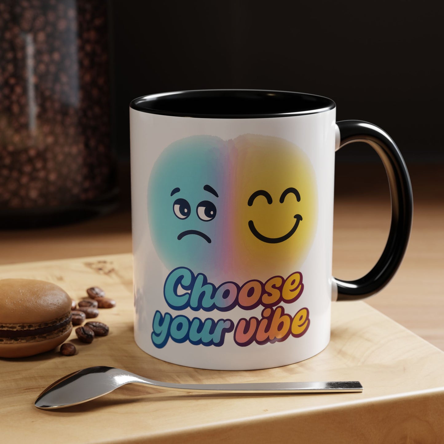 Choose Your Vibe Coffee Mug - Fun Accent Mug for Positive Energy, Happy Mood Gifts, Coffee Lovers, Unique Cup for Home or Office