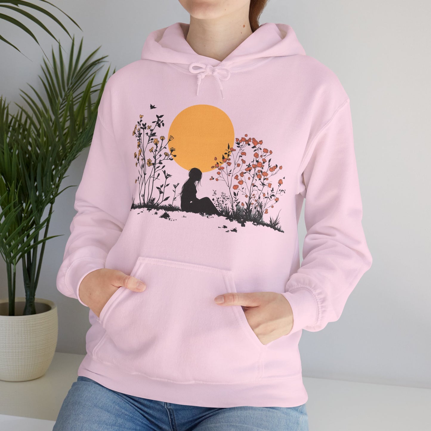 Serene Serenity Unisex Heavy Blend™ Hooded Sweatshirt - Woman & Nature Design Hoodie for Men and Women