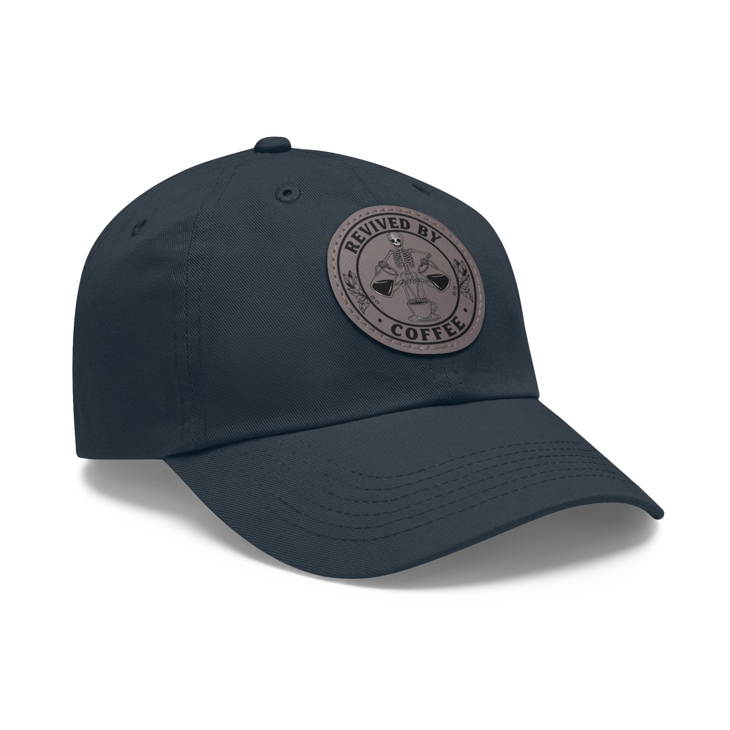Revived by Coffee Dad Hat with Leather Patch - Perfect Gift for Coffee Lovers