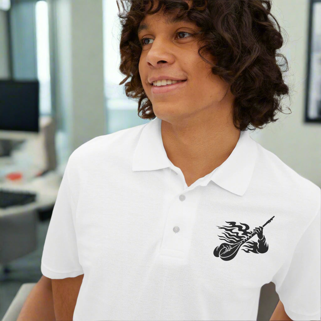 Stylish Men's Polo with Artistic Design, Casual Wear, Gift for Dad, Summer Fashion, Comfortable Polo Shirt
