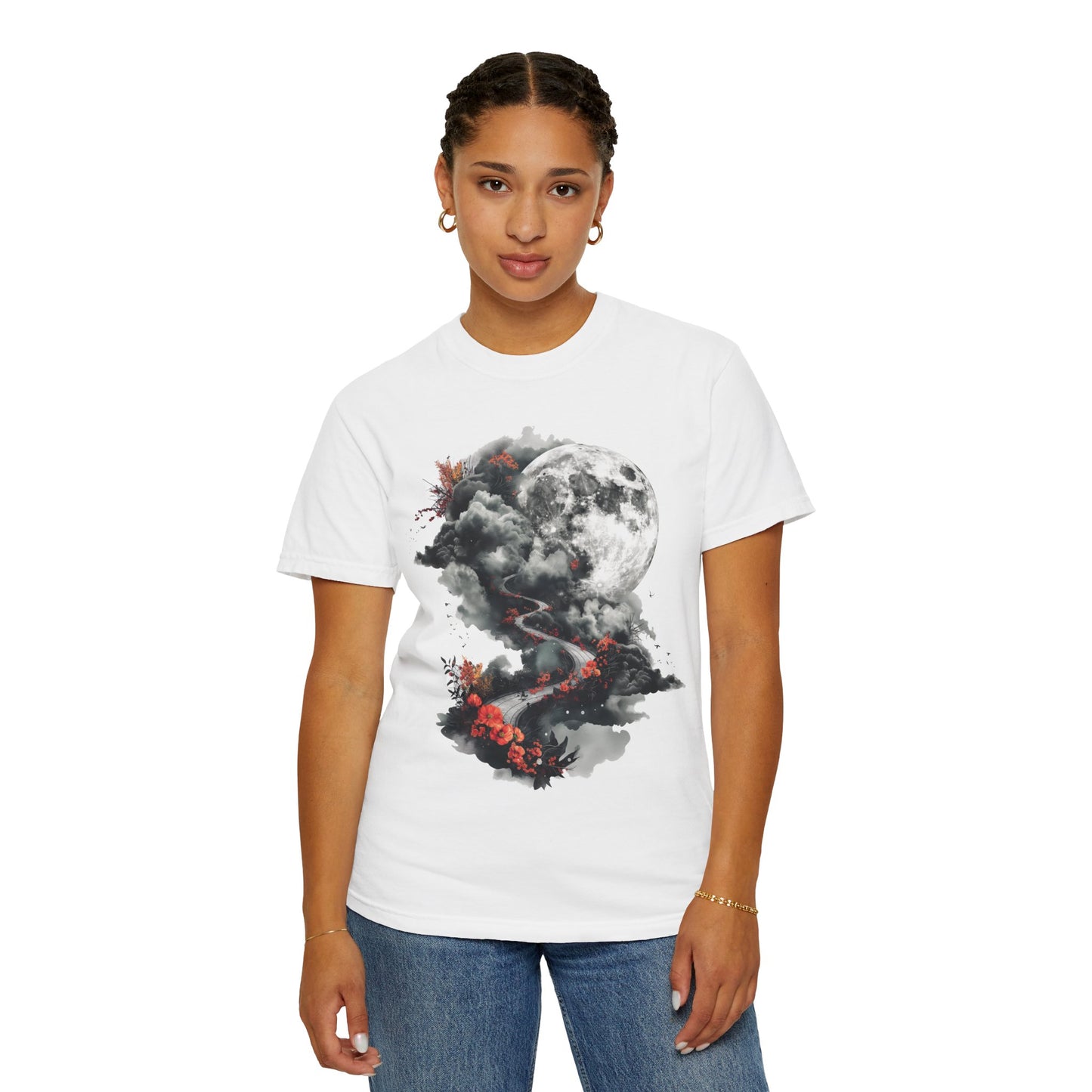 Artistic Moonlit T-Shirt - Soft Unisex Tee, Gift for Nature Lovers, Casual Wear, Boho Style, Handmade Gift