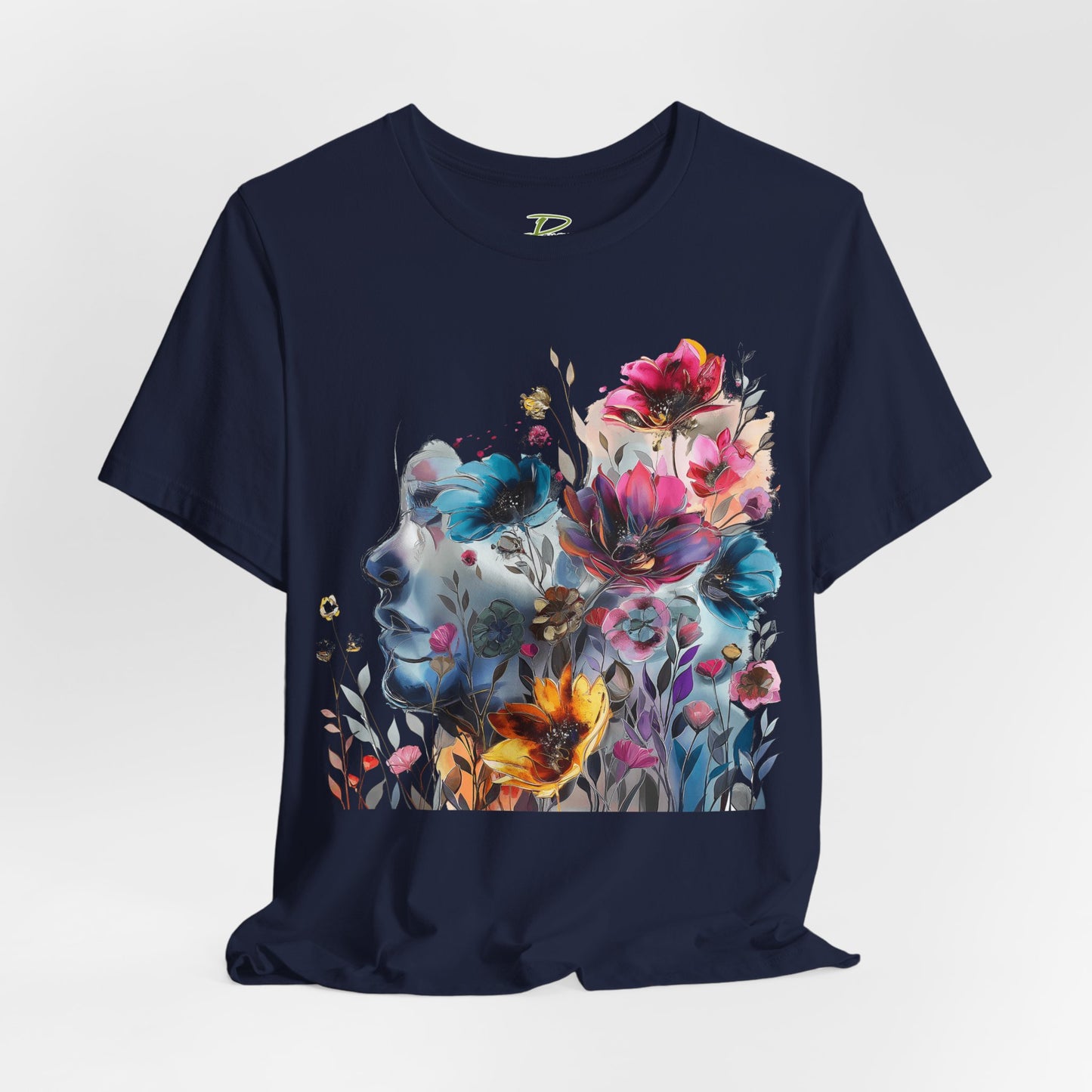 Floral Watercolor T-shirt for Women - Vibrant Artistic Tee - Lightweight Fabric Tee
