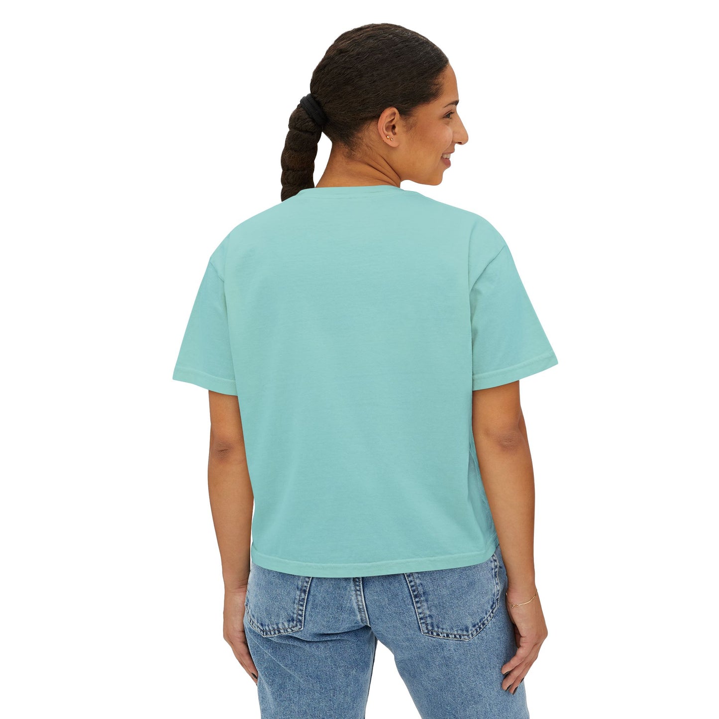 Boho Floral Women's Boxy Tee - Artistic Graphic T-Shirt for Everyday Style