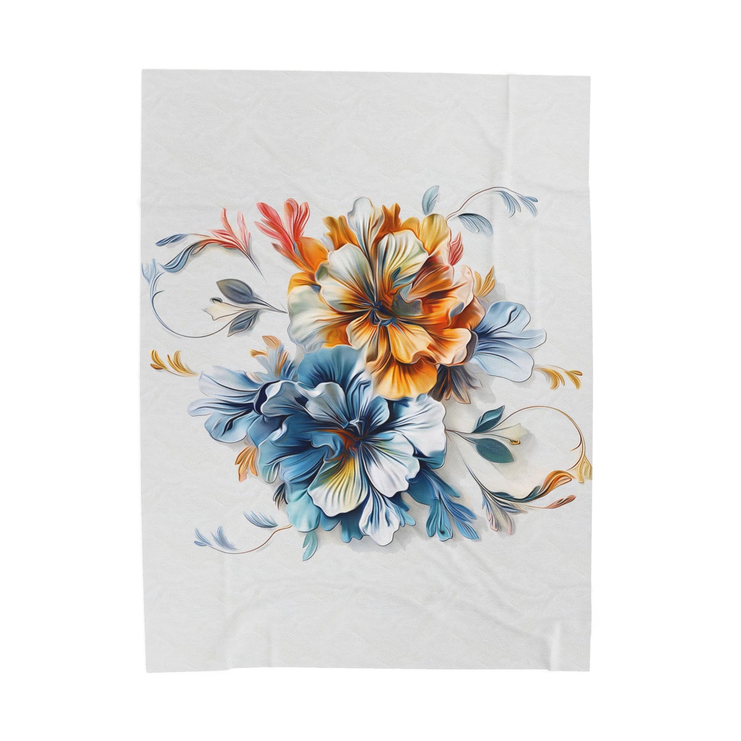 Floral Velveteen Plush Blanket - Cozy Home Decor for All Occasions