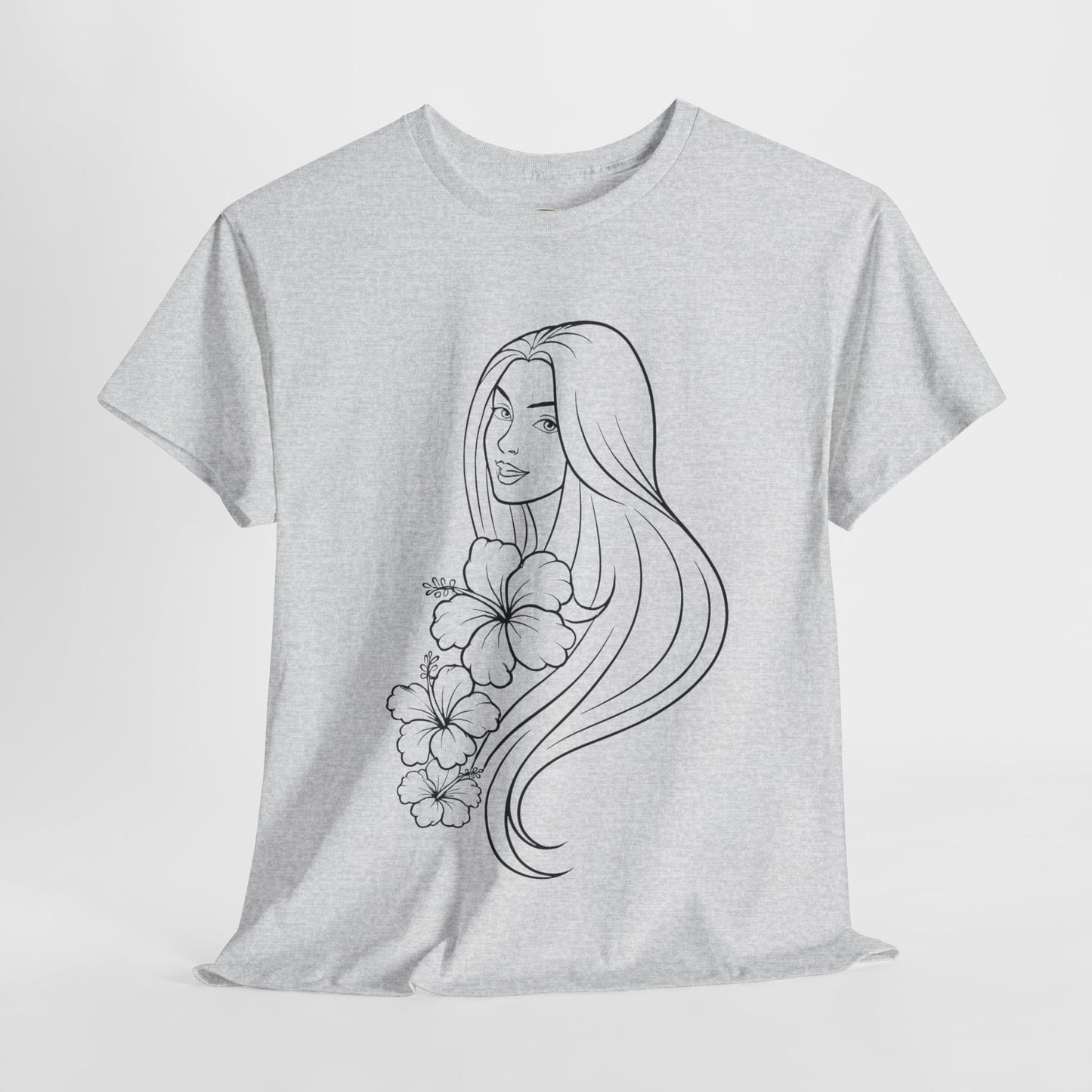 Floral Princess Cotton Tee - Chic Casual Wear - Birthday Gift - Mother's Day Gift