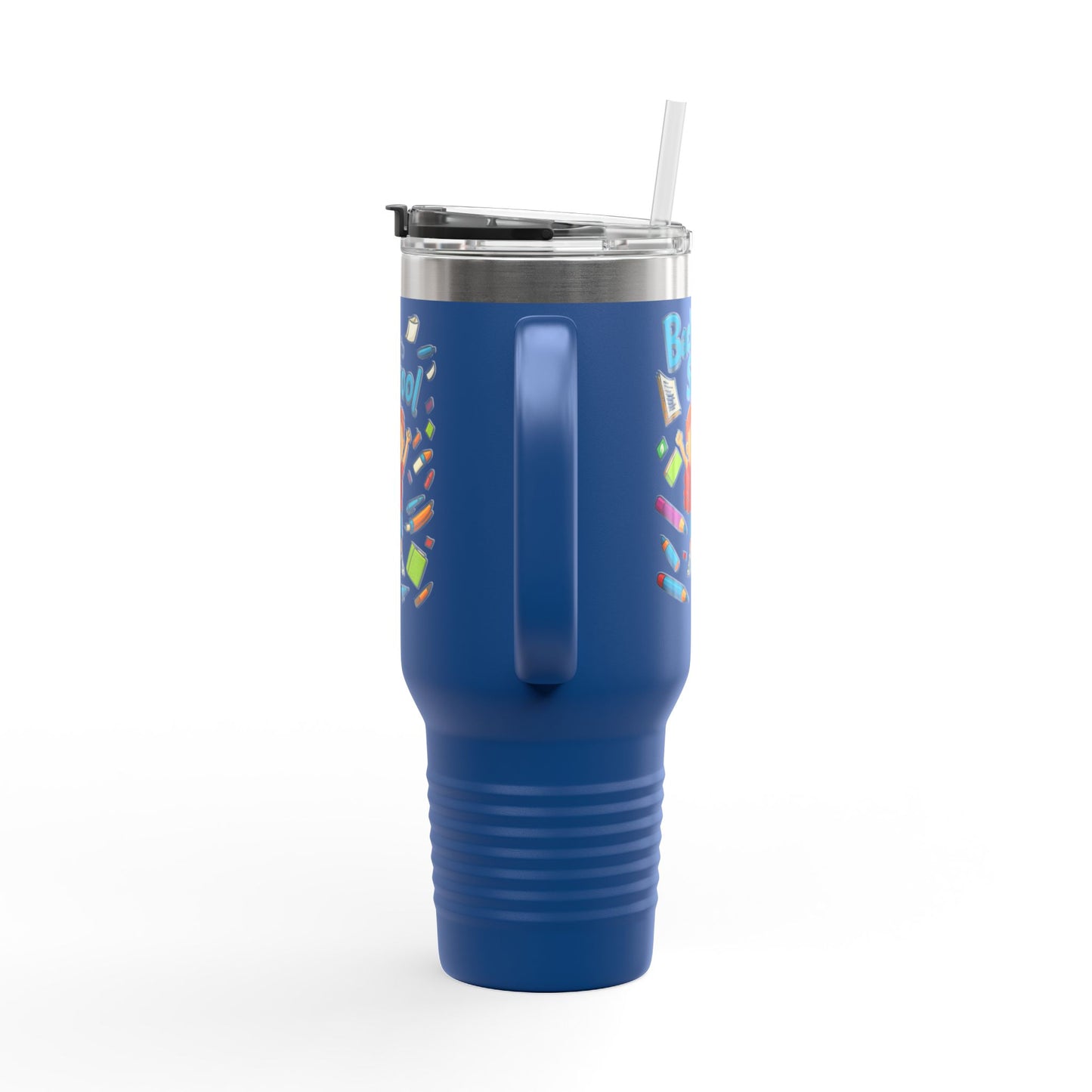 Back to School Insulated Travel Mug, 40oz - Colorful Design for Kids