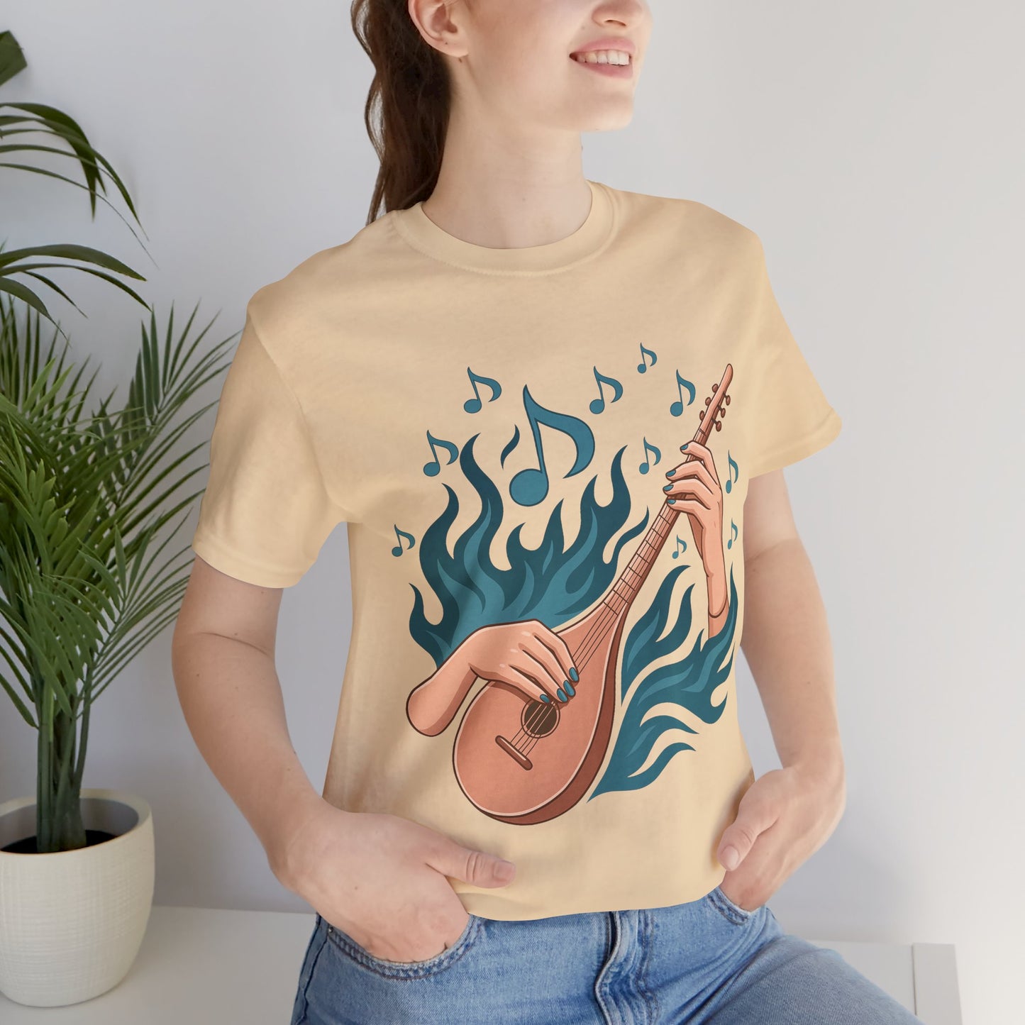 Musical Vibes Tee, Women's Graphic T-Shirt, Music Lover Gift, Casual Wear, Festival Outfit, Band Merch - Lightweight Fabric Tee