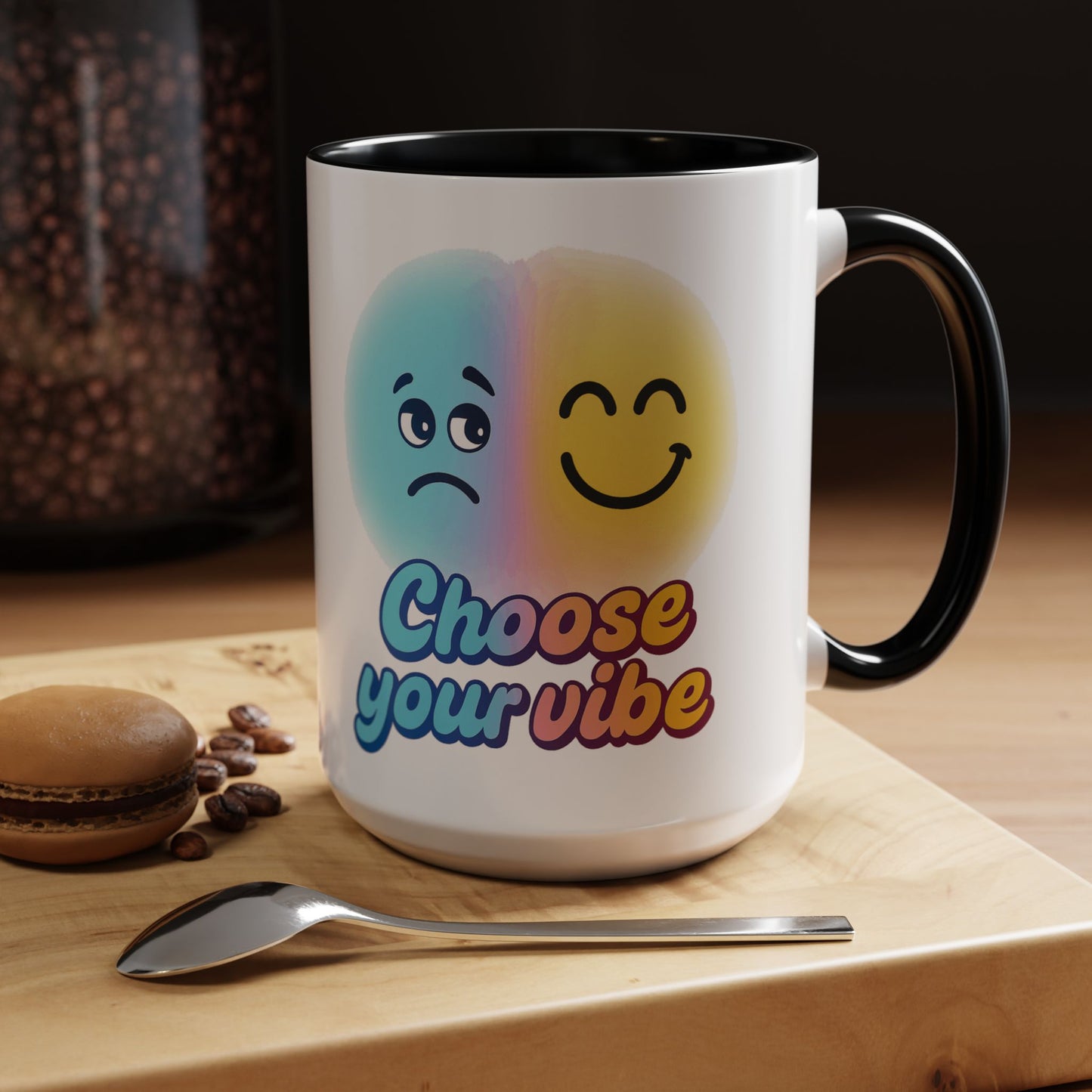 Choose Your Vibe Coffee Mug - Fun Accent Mug for Positive Energy, Happy Mood Gifts, Coffee Lovers, Unique Cup for Home or Office