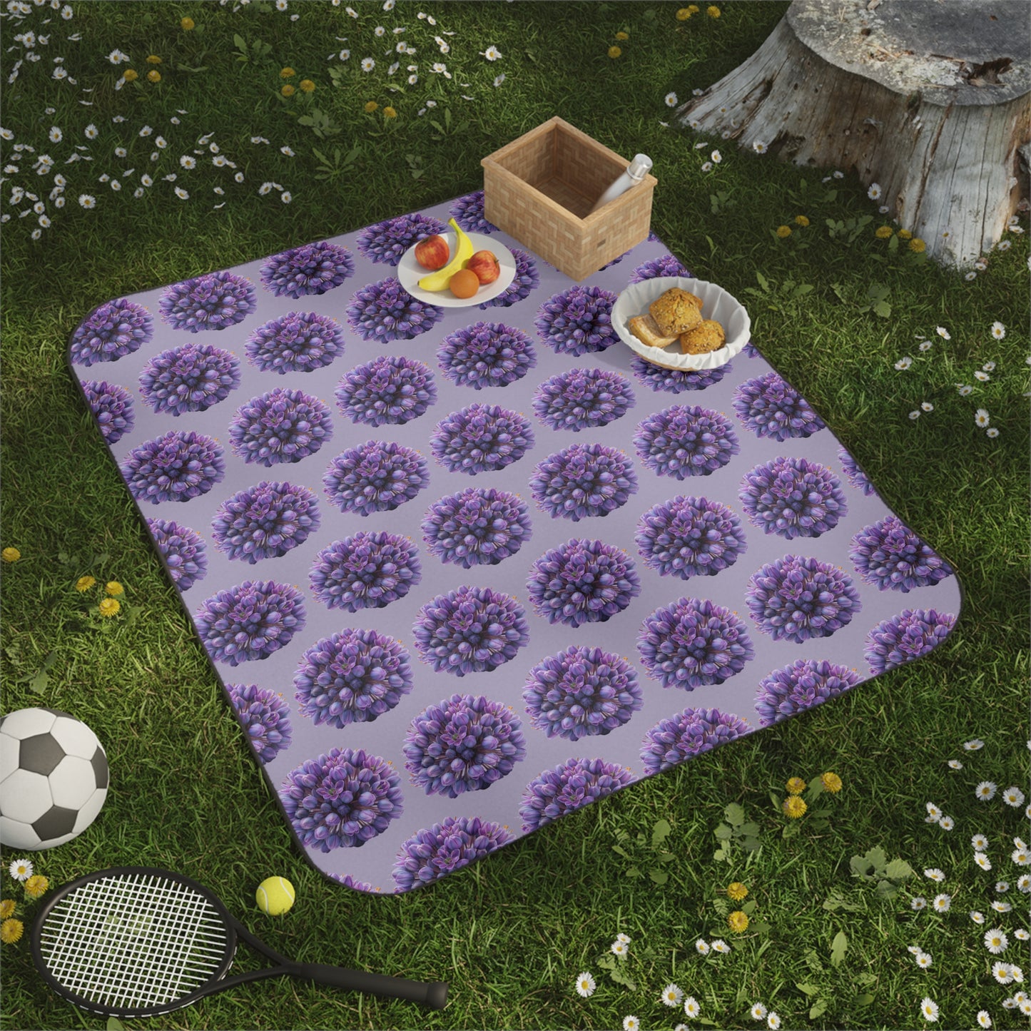 Floral Purple Picnic Blanket - Outdoor Comfort for Gatherings and Celebrations