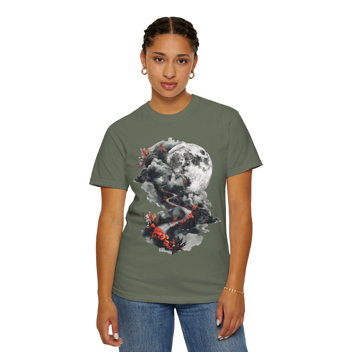 Artistic Moonlit T-Shirt - Soft Unisex Tee, Gift for Nature Lovers, Casual Wear, Boho Style, Handmade Gift