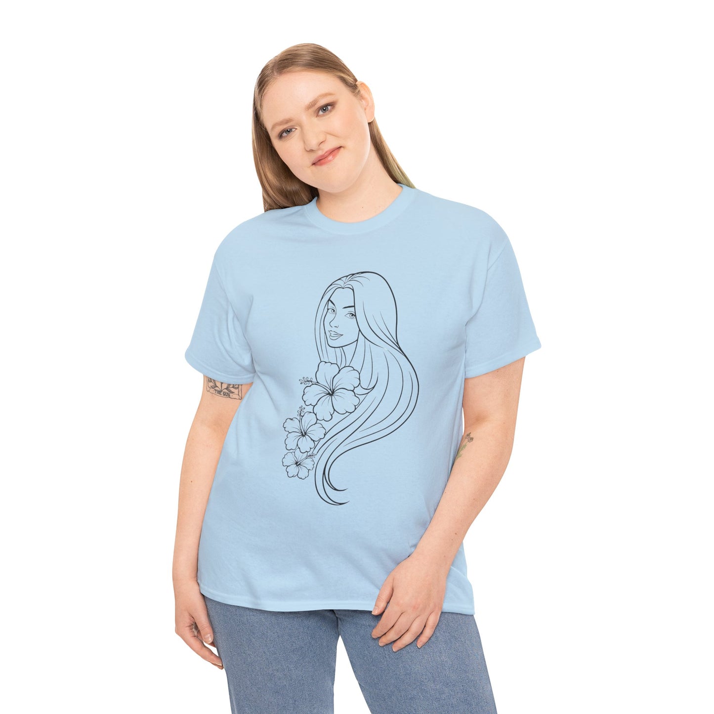 Floral Princess Cotton Tee - Chic Casual Wear - Birthday Gift - Mother's Day Gift