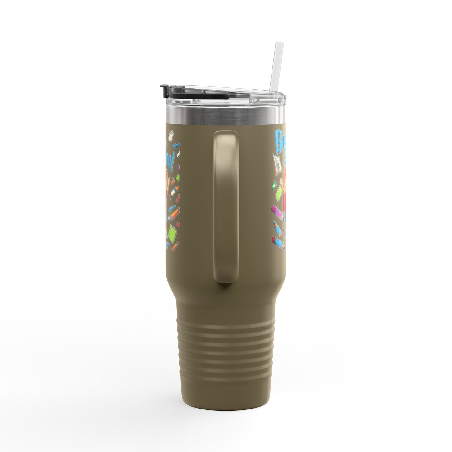 Back to School Insulated Travel Mug, 40oz - Colorful Design for Kids
