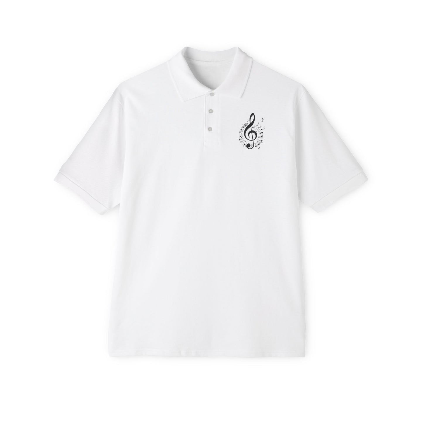 Musical Notes Men's Polo Shirt | Casual Concert Wear, Gift for Musicians, Music Lovers, Summer Style, Everyday Comfort - Father's Day Gift