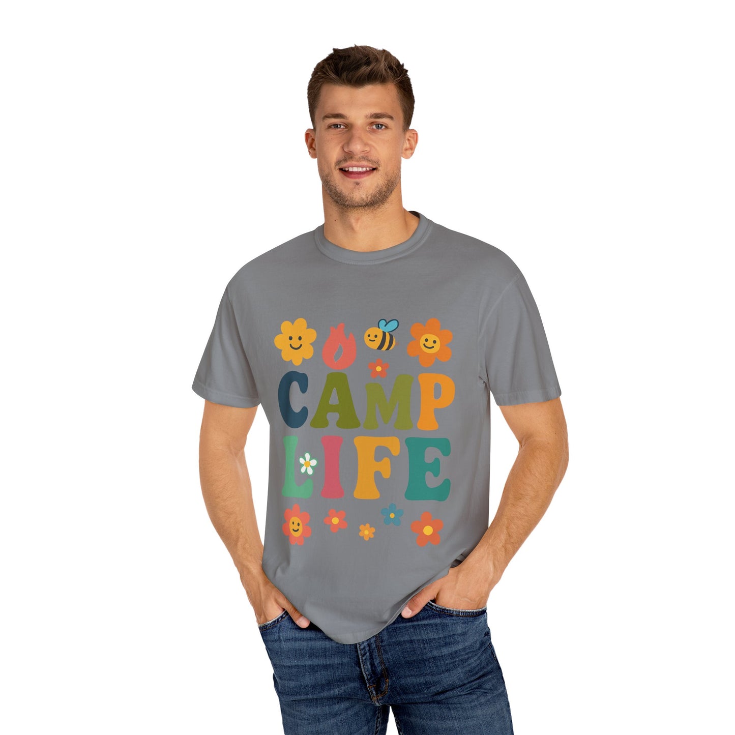 Camp Life Unisex Garment-Dyed T-Shirt - Fun and Colorful Outdoor Vibes