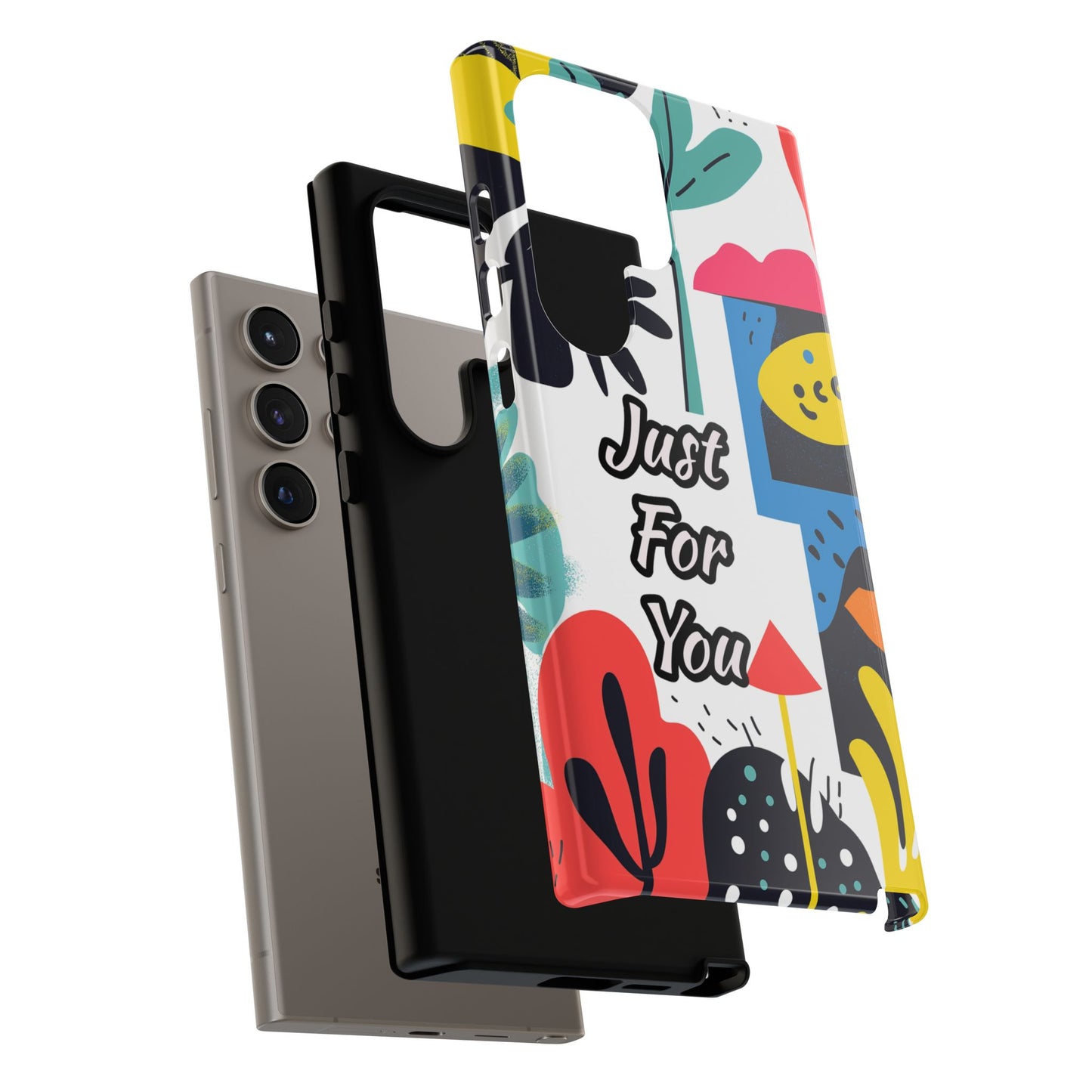 Colorful Phone Case with "Just For You" Design - Fun Gift, Unique Phone Accessory, Vibrant Design, Custom Gift Idea, Personal Touch