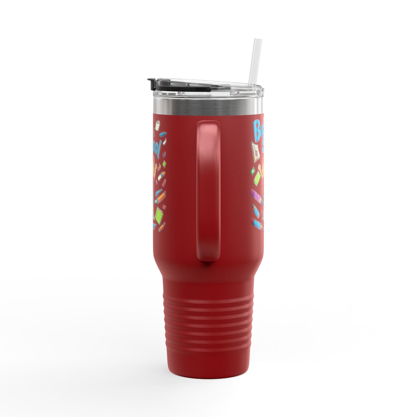 Back to School Insulated Travel Mug, 40oz - Colorful Design for Kids