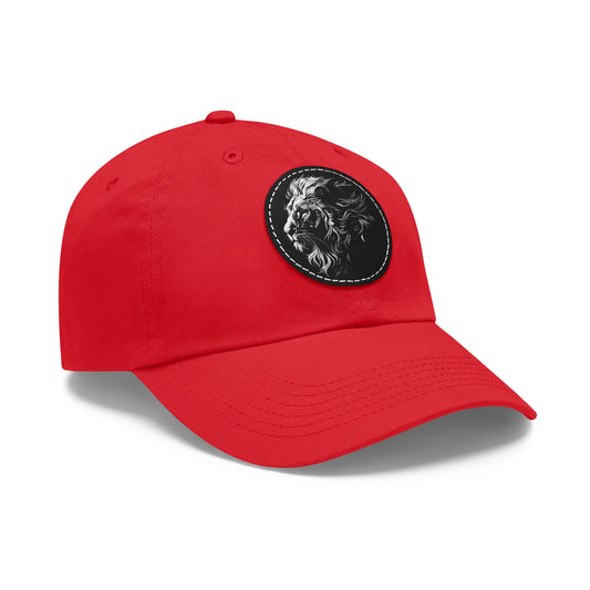 Dad Hat with Leather Patch and Lion Design – Stylish Casual Hat for Animal Lovers