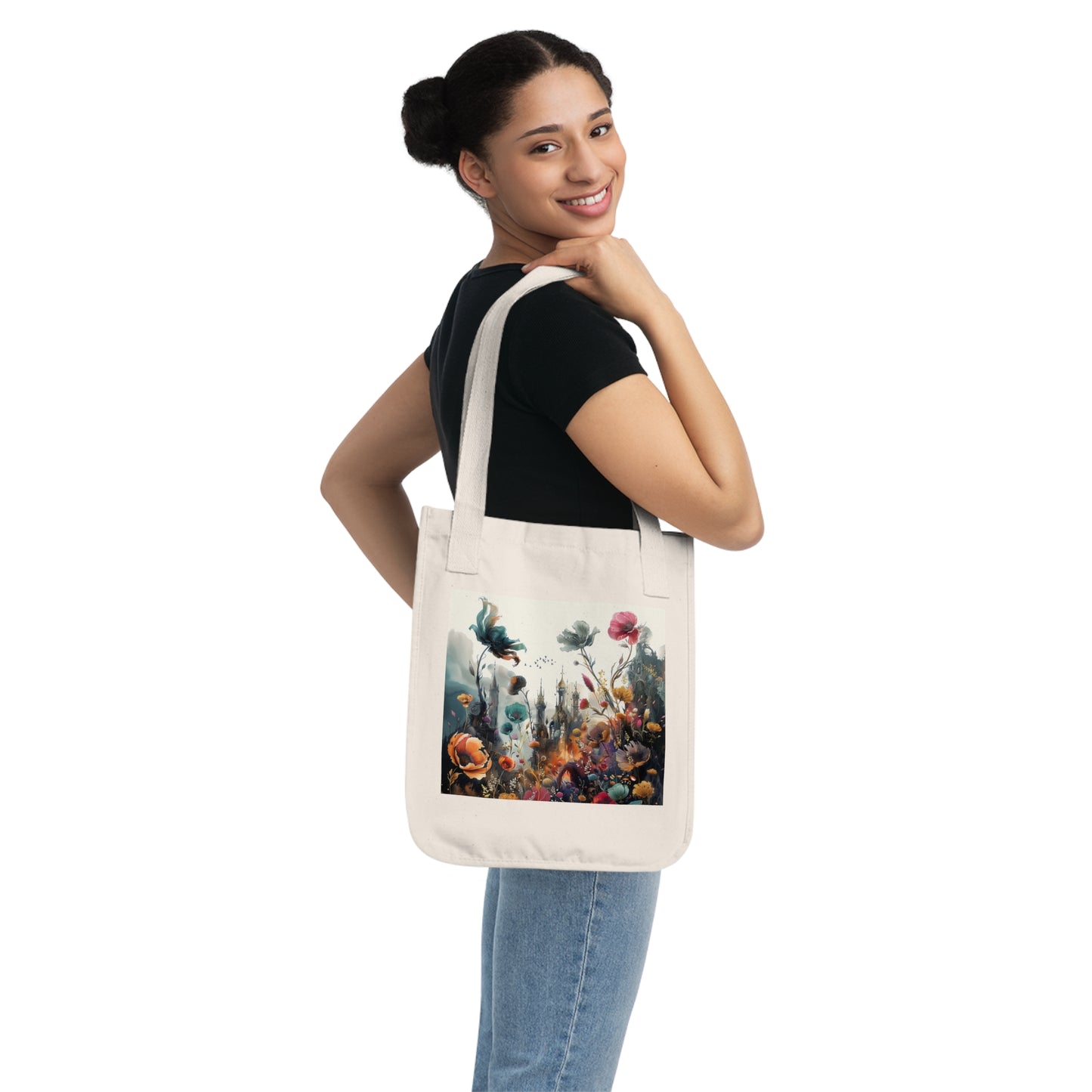 Organic Canvas Nature and Castle Tote Bag