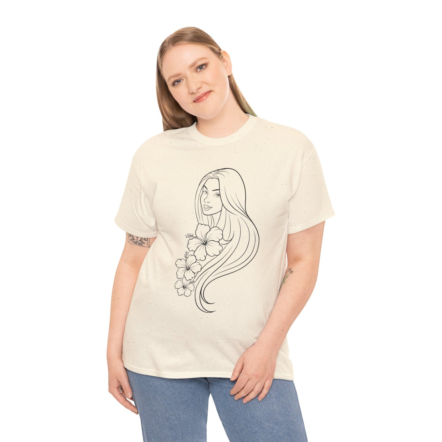 Floral Princess Cotton Tee - Chic Casual Wear - Birthday Gift - Mother's Day Gift
