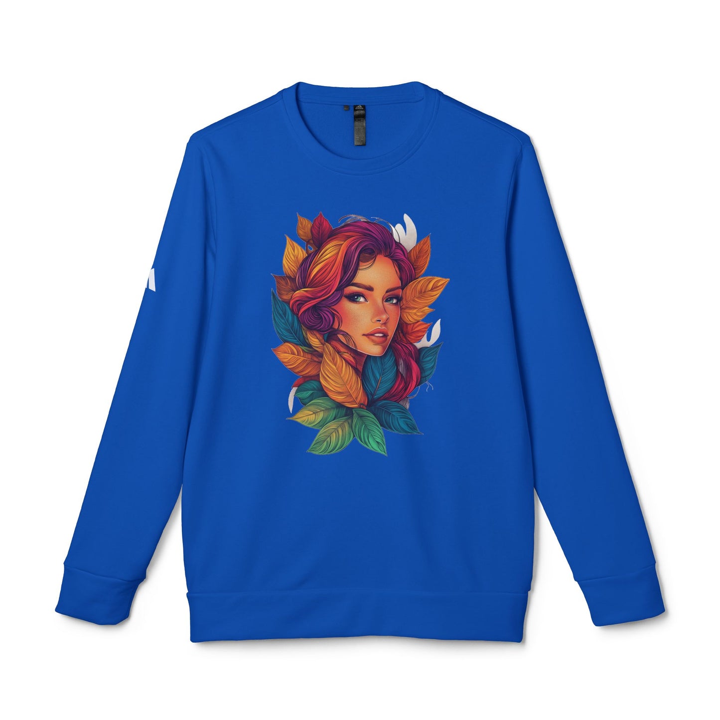 Adidas Women's Fleece Crewneck Sweatshirt - Fantasy Woman Face Fleece Sweatshirt