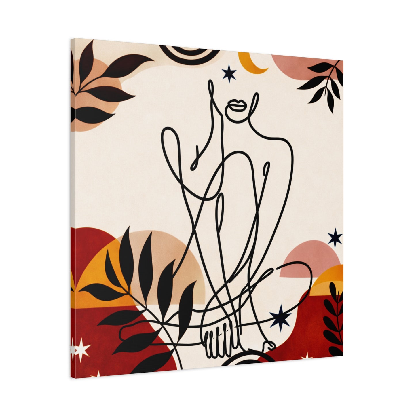 Abstract Line Art Woman Canvas Print