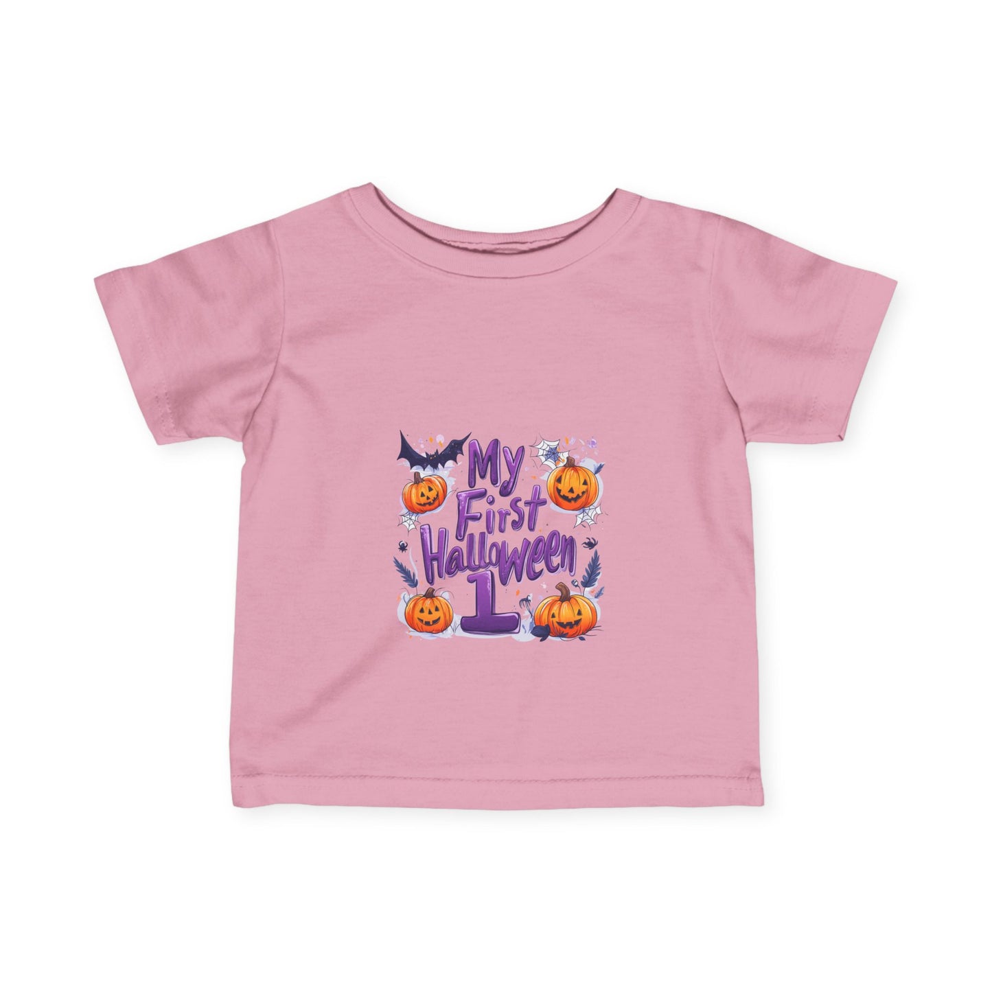 Infant Fine Jersey Tee - Spooky First Halloween - "My First Halloween" Cute Cartoon Design