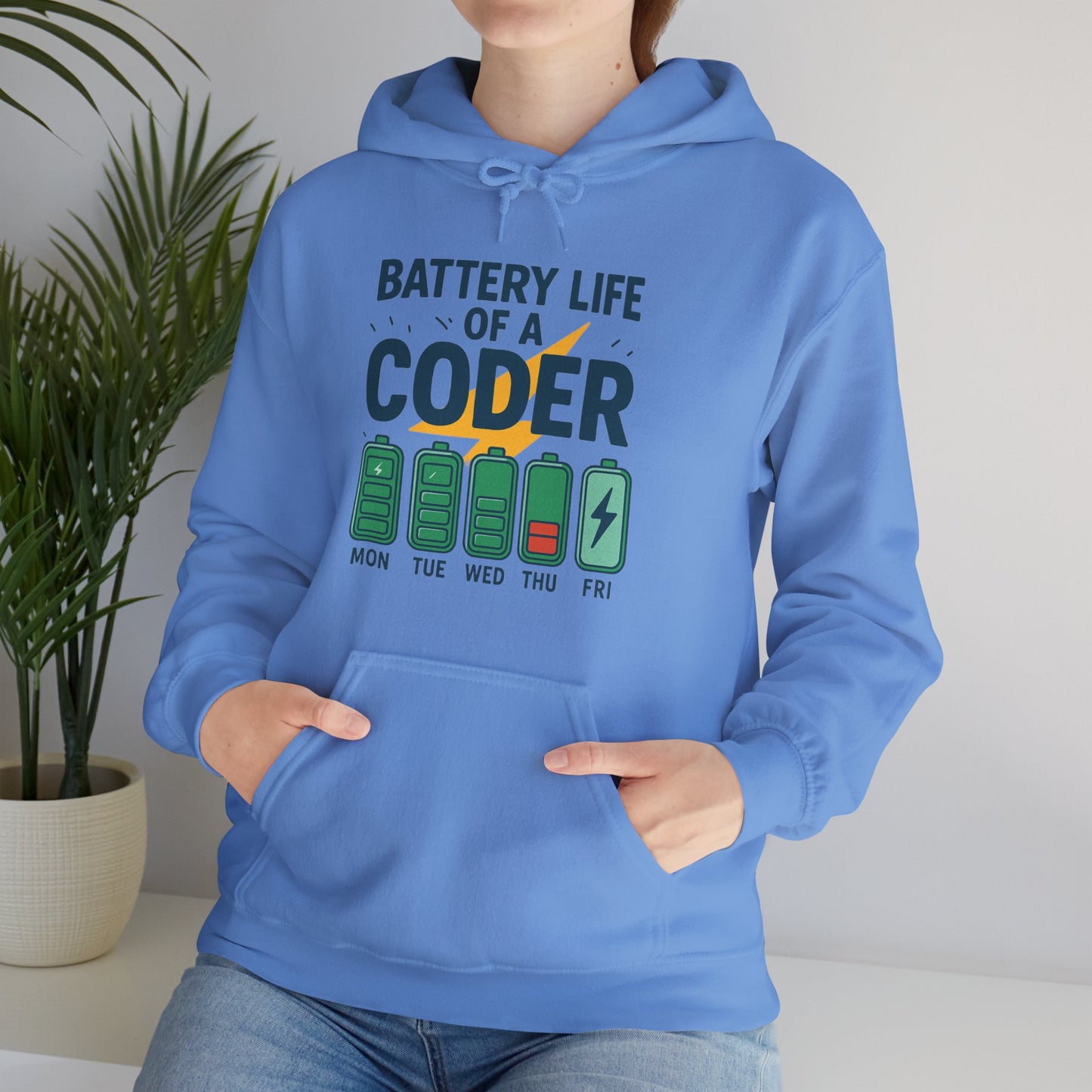 Battery Life of a Coder Hoodie, Programmer Gift, Coding Apparel, Techie Fashion
