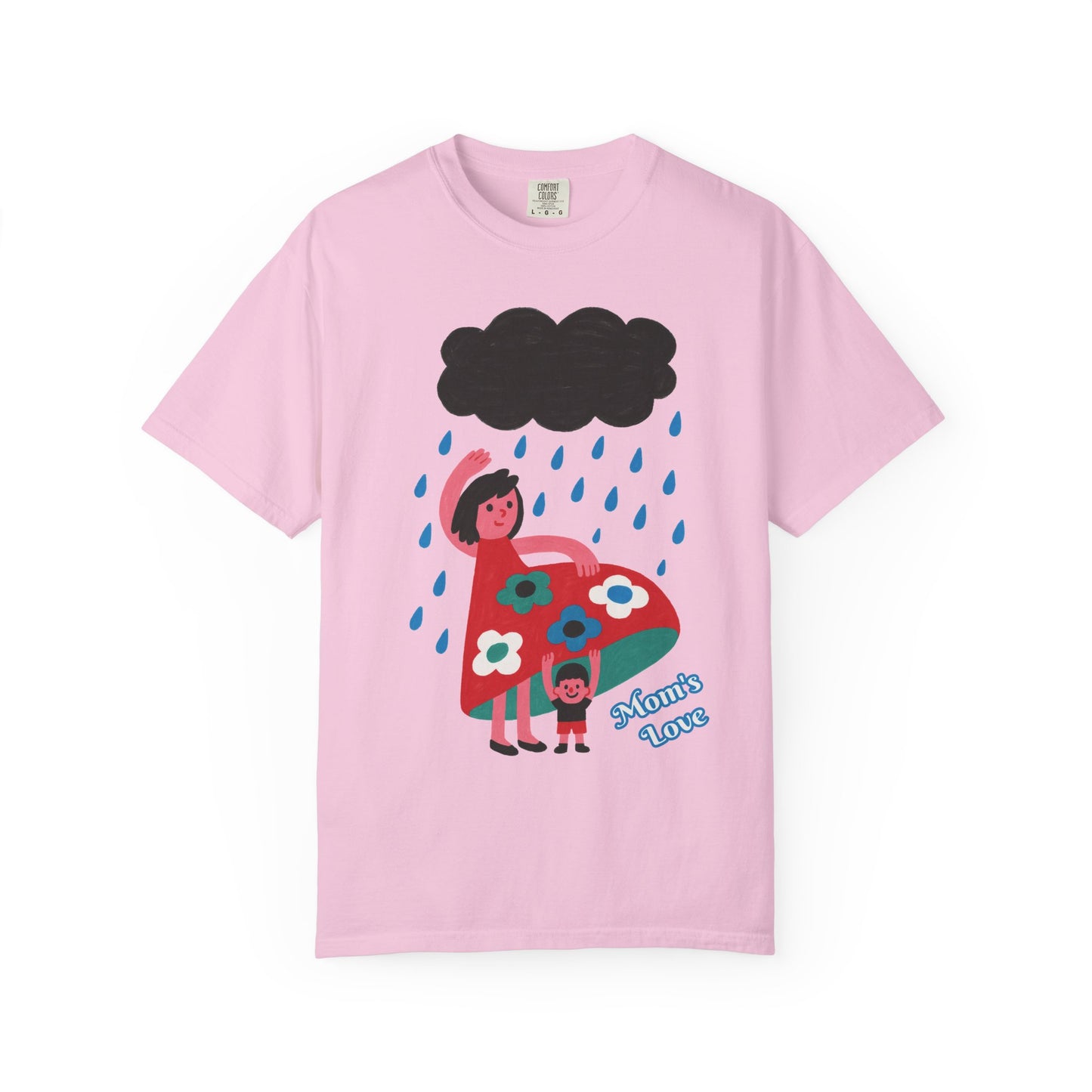 Colorful Rainy Day Unisex T-Shirt - Whimsical Design Featuring Flowers & Clouds - Mother's day Gift - Birthday Gift
