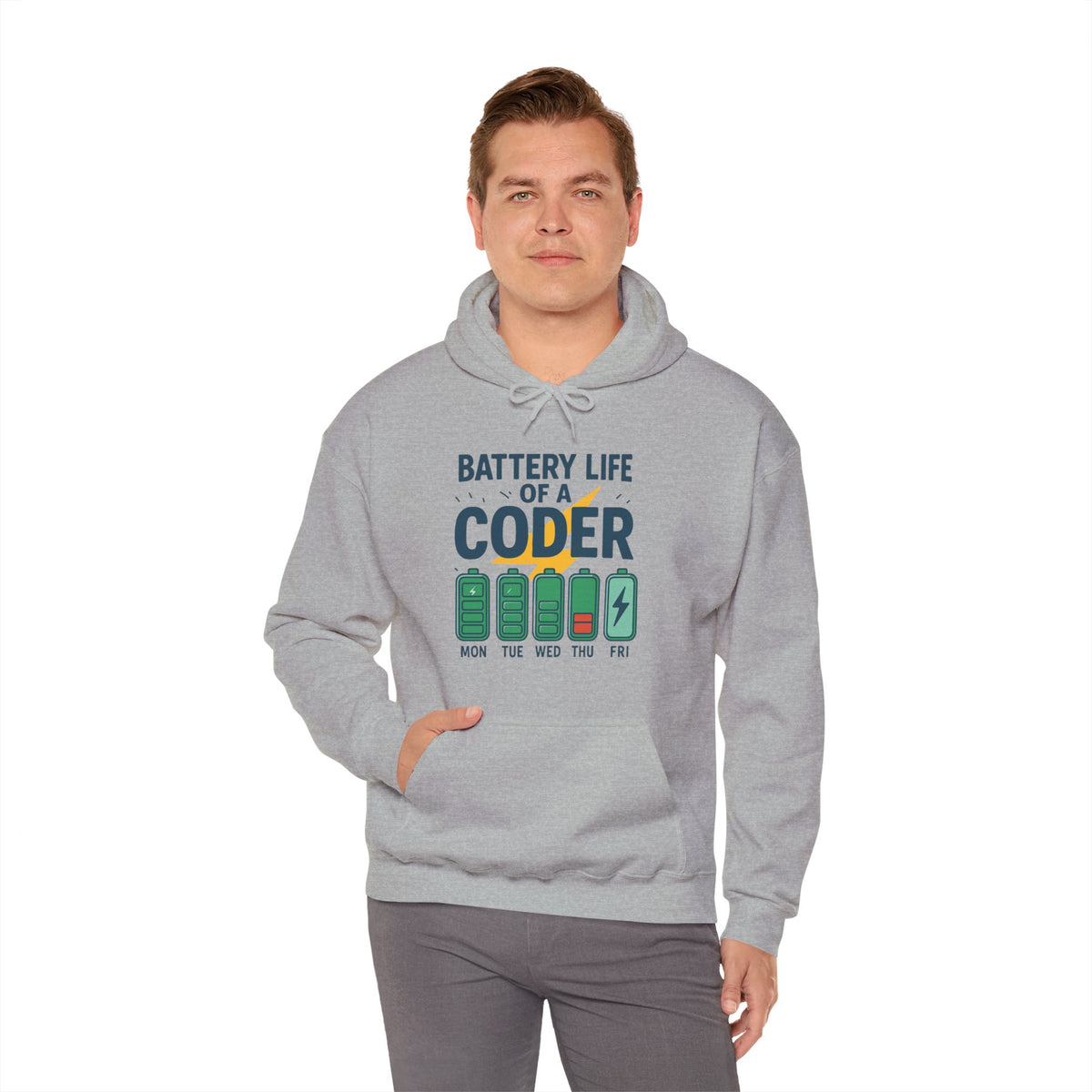 Battery Life of a Coder Hoodie, Programmer Gift, Coding Apparel, Techie Fashion