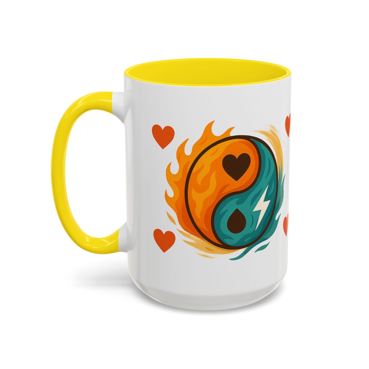 Bold Yin Yang Accent Coffee Mug – 11oz & 15oz – Perfect for Coffee Lovers