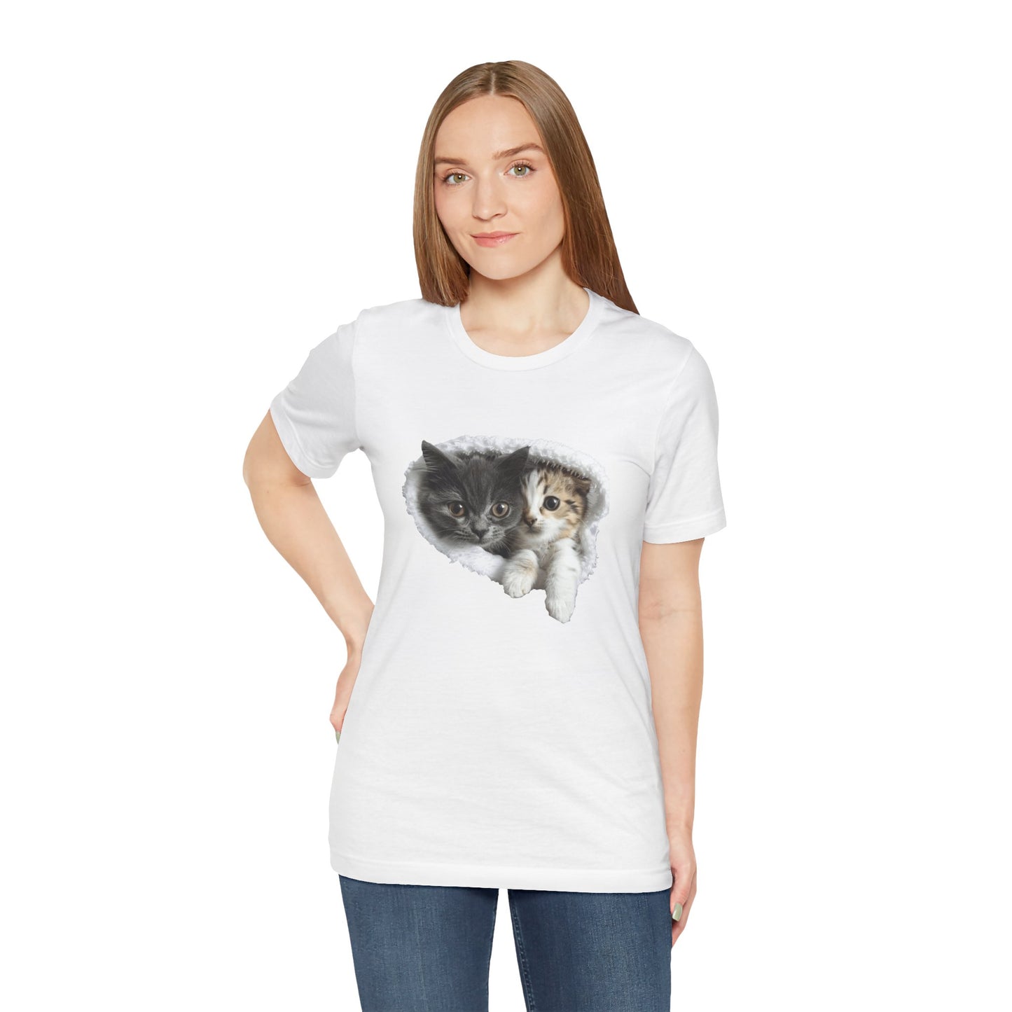 Cute Cats T-shirt for Cat Lovers - Lightweight Fabric Tee
