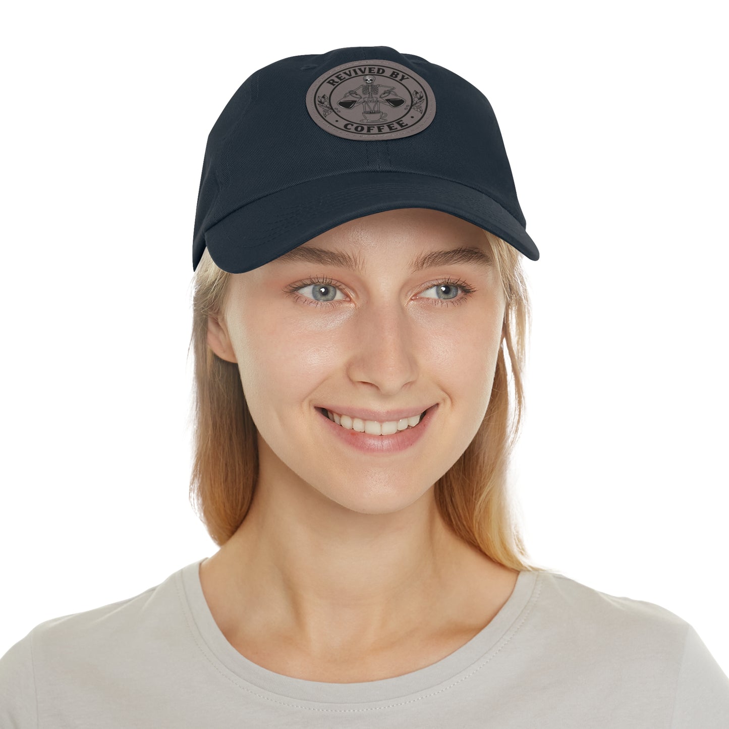 Revived by Coffee Dad Hat with Leather Patch - Perfect Gift for Coffee Lovers