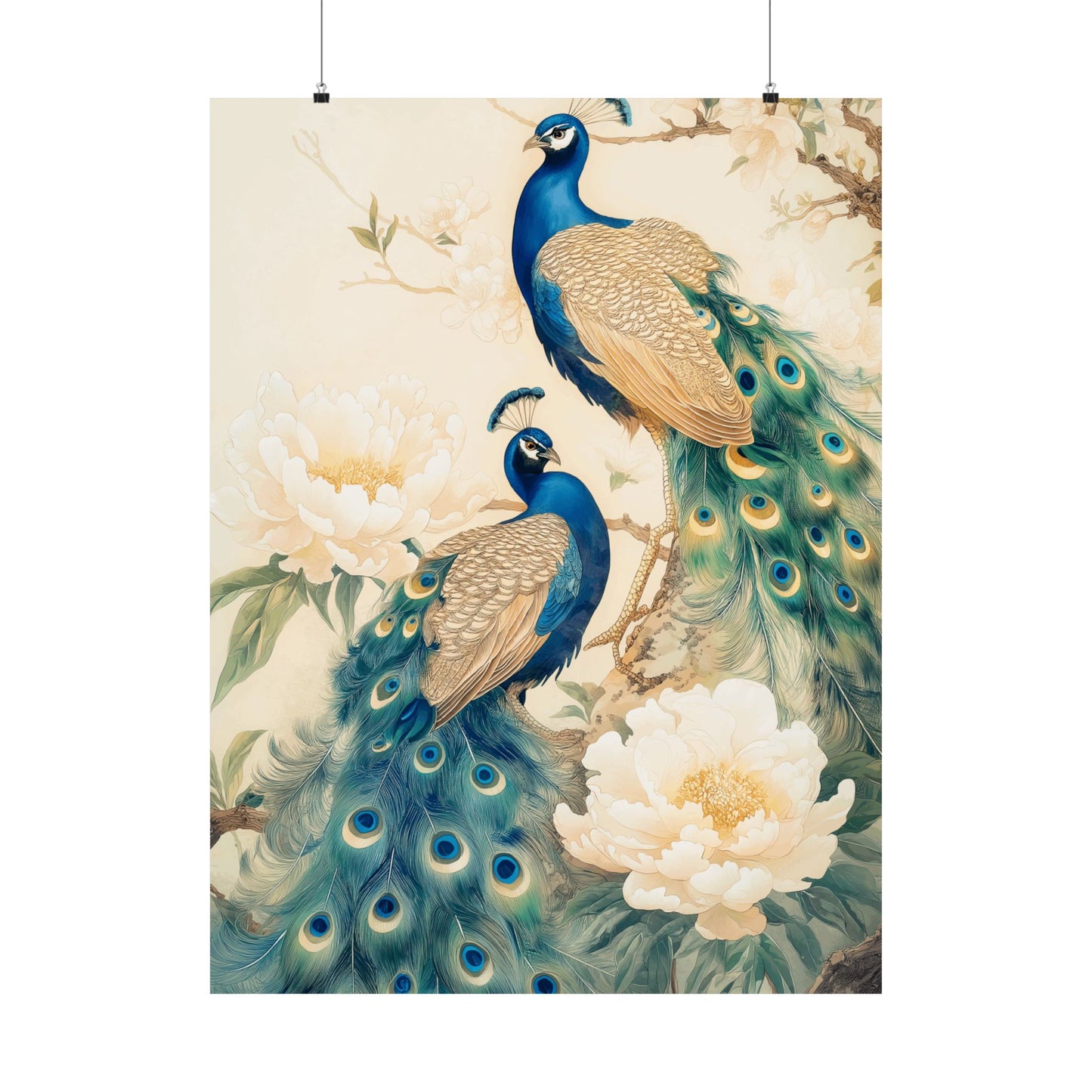 Matte Vertical Peacock Poster